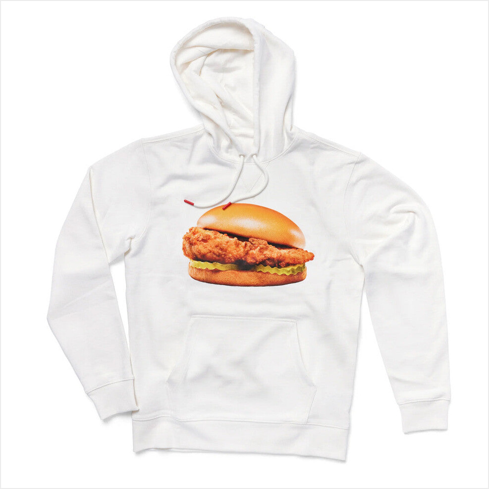 Original Chick Fil A Chicken Sandwich Print Hoodie Chick Fil A Merch Birthday Gifts For Husband