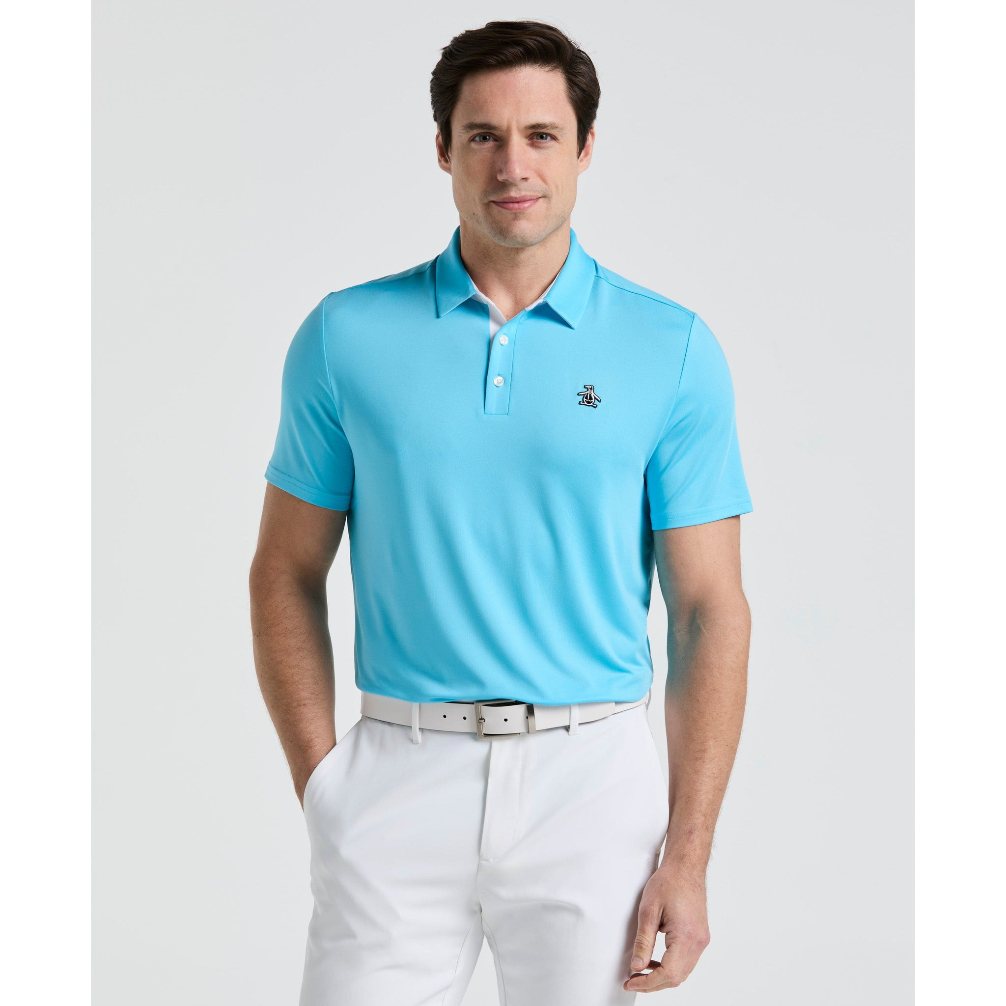 Original Penguin Polo Shirt Penguin Logo Golf Shirt Original Block Design Golf Polo Aquarius