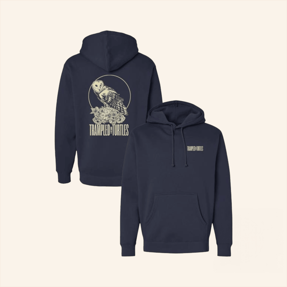 Owl Hoodie Trampled By Turtles Merch Navy Gift Ideas For Fans Birthday Gift Ideas