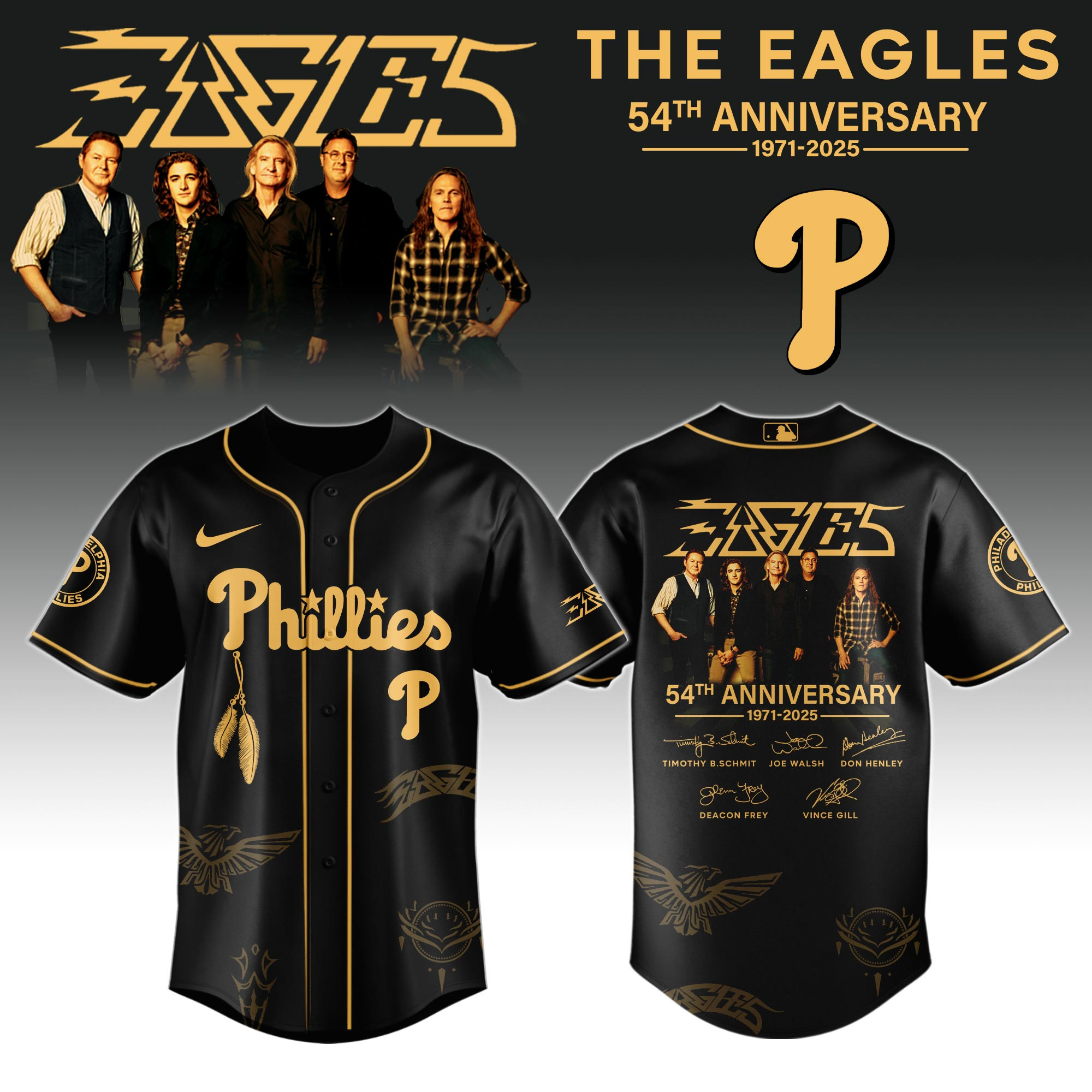 P Phillies X Eagles Band Music Jersey 2025 Best Gift For Baseball Lovers
