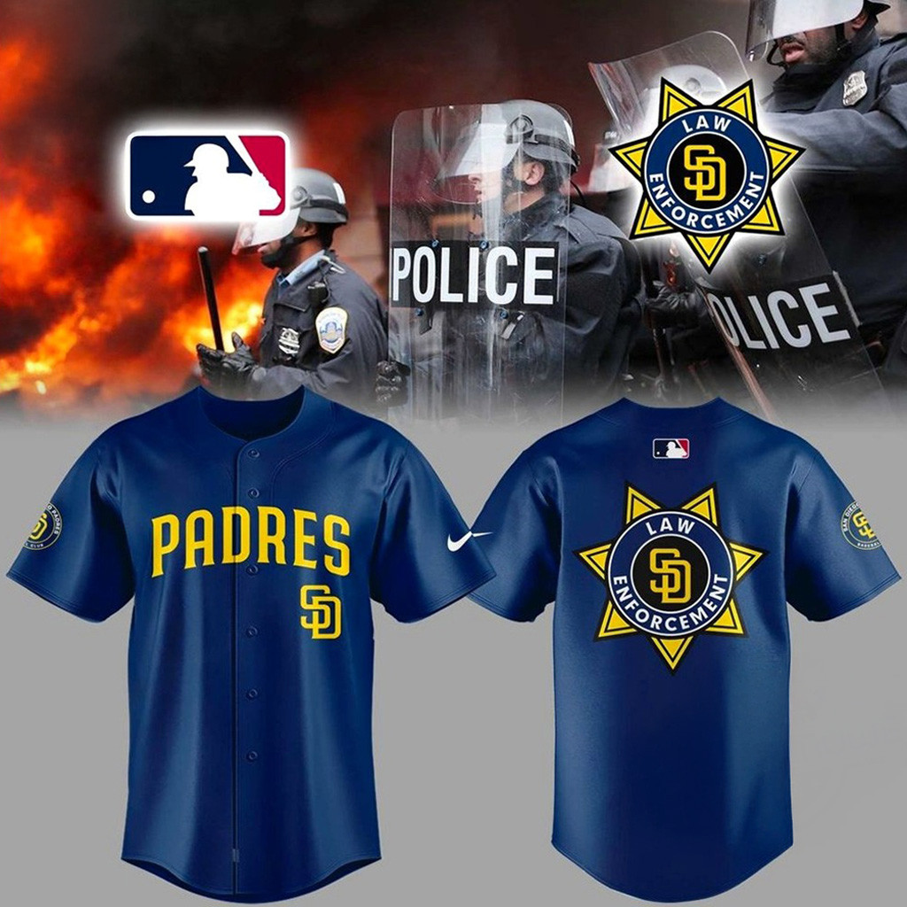 Padres Law Enforcement Appreciation Blue 2025 Jersey Padres Merch Best Gifts For Baseball Lovers