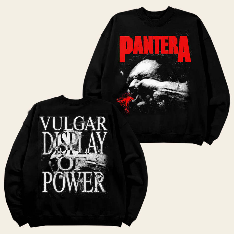 Pantera Merch Vulgar Display Of Power Sweatshirt Gift Ideas For Friends Birthday Gifts For BFF