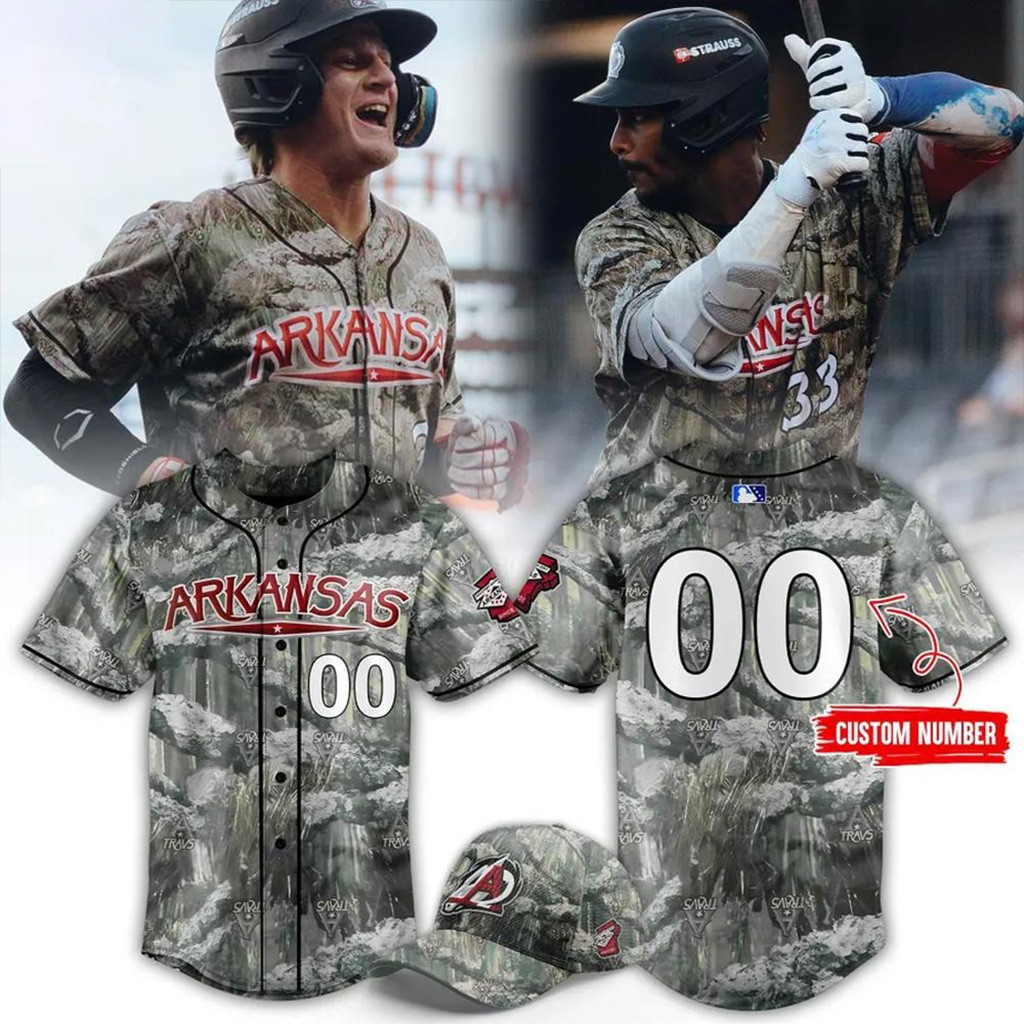 Personalized Arkansas Travelers Alternate Camo Baseball Jersey Gifts For Baseball Fans