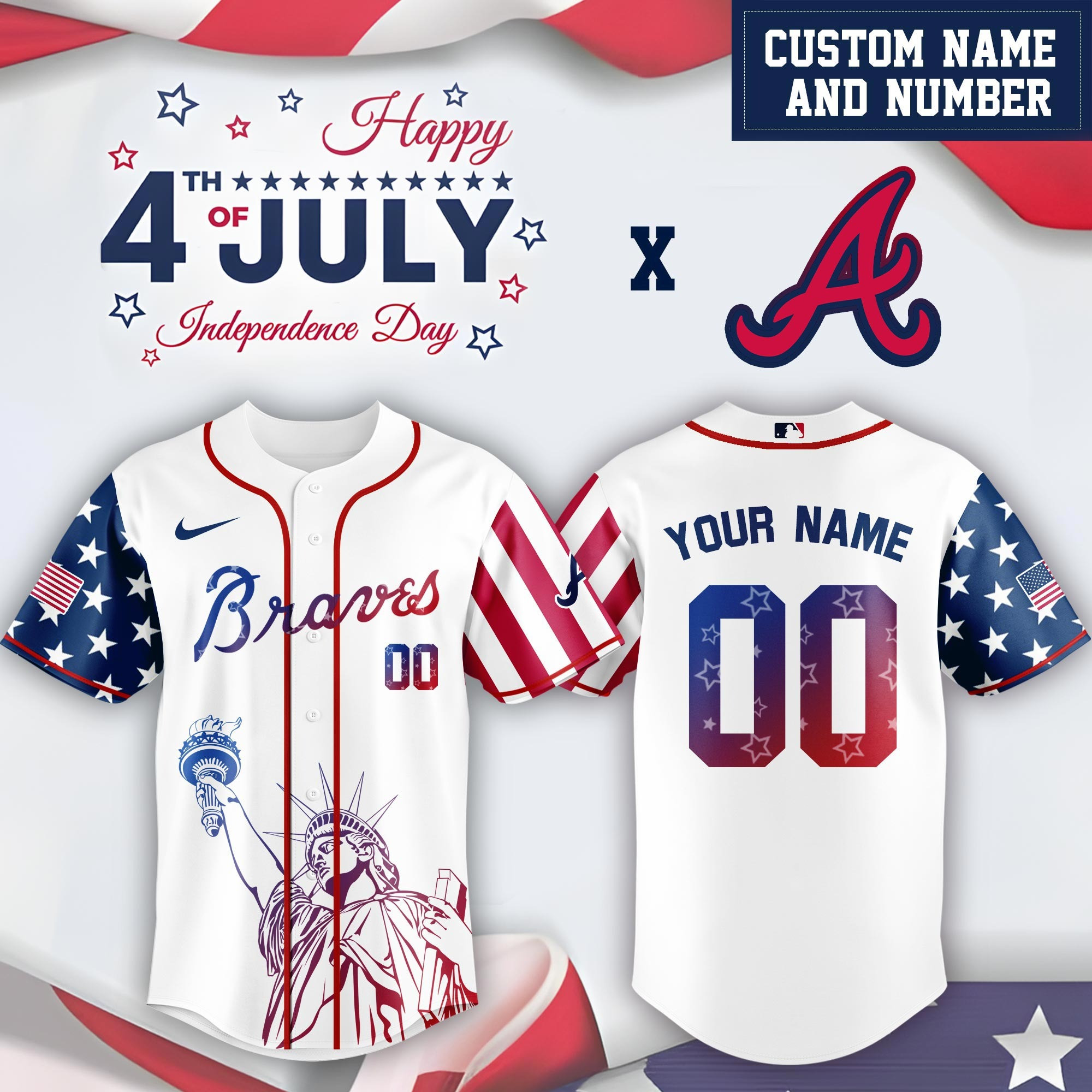 Personalized Atlanta Braves Special Independence Day Limited Edition Jersey Atlanta Braves Merch