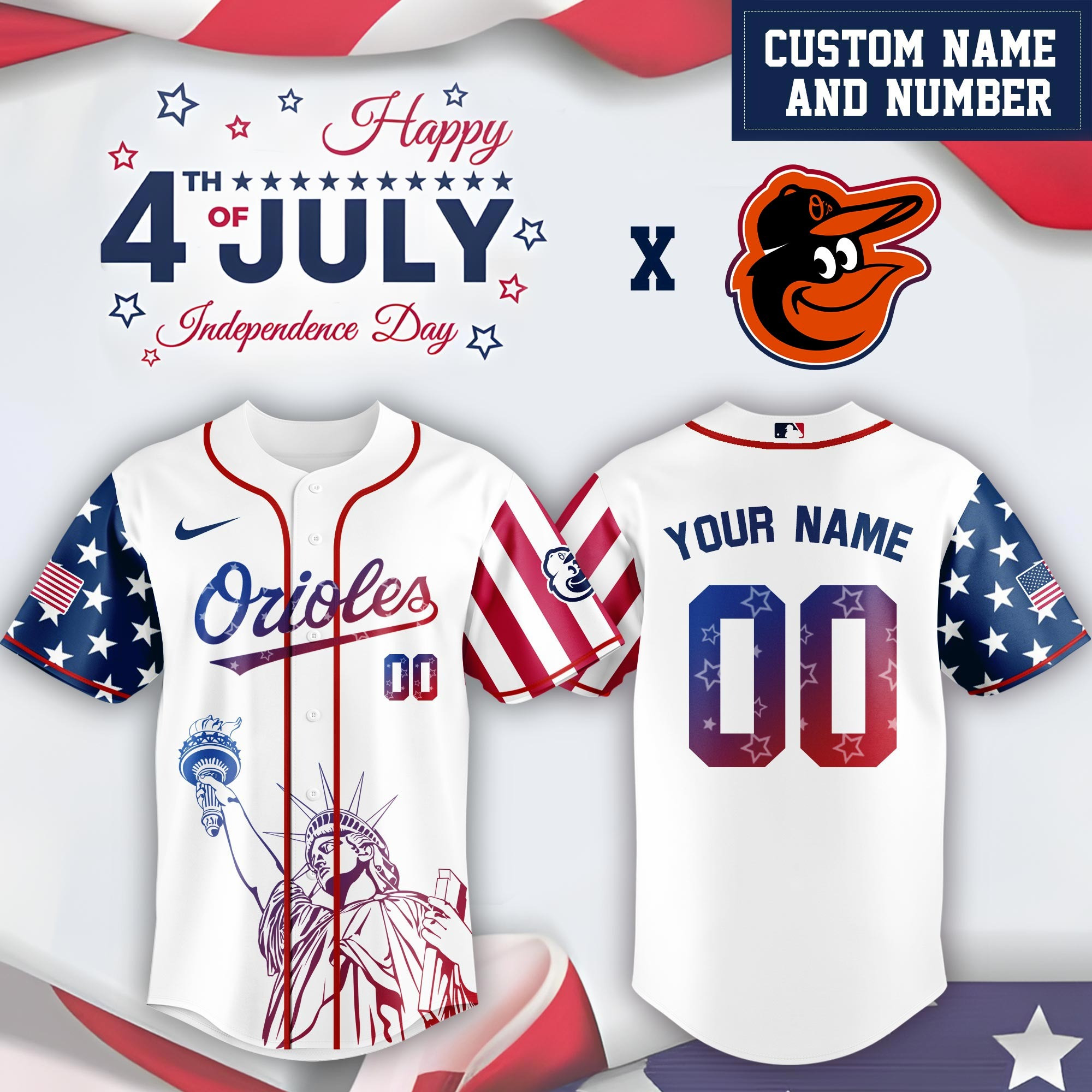 Personalized Baltimore Orioles Special Independence Day Jersey Baltimore Orioles Merch