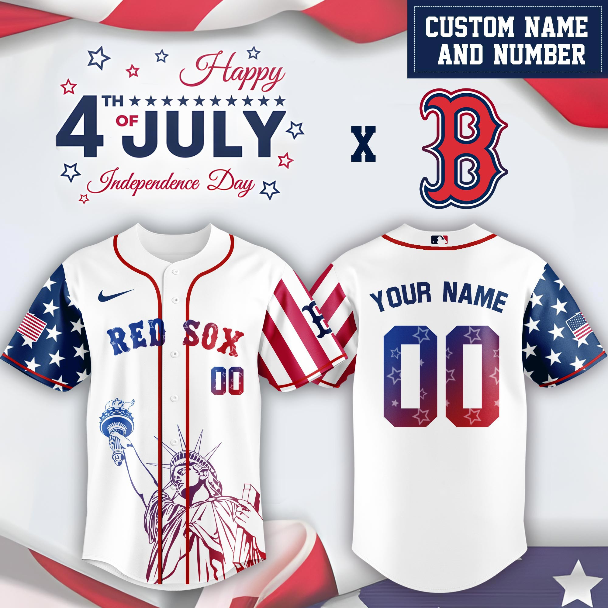 Personalized Boston Red Sox Special Independence Day Limited Edition Jersey Best Gifts For Baseball Fans