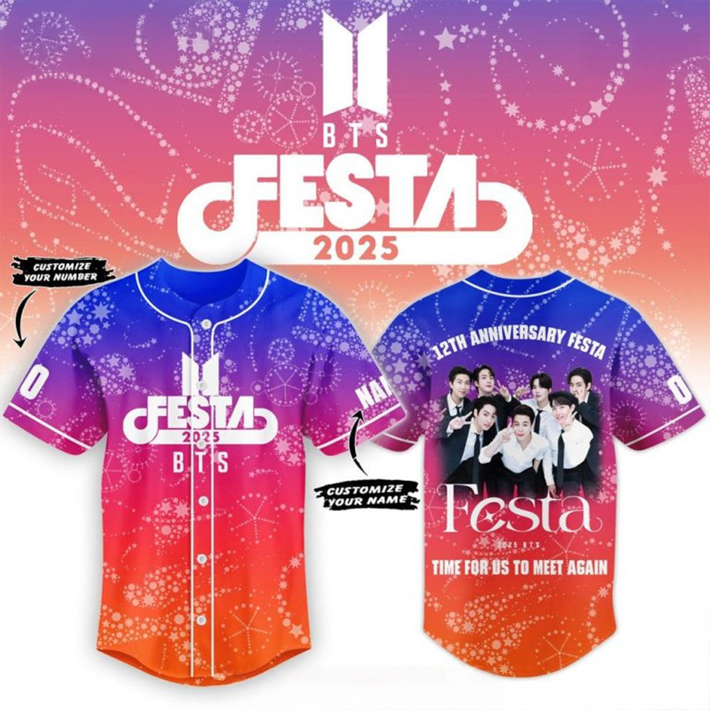 Personalized BTS Festa 2025 Special Edition Concert Jersey BTS Merch Gifts For Fans