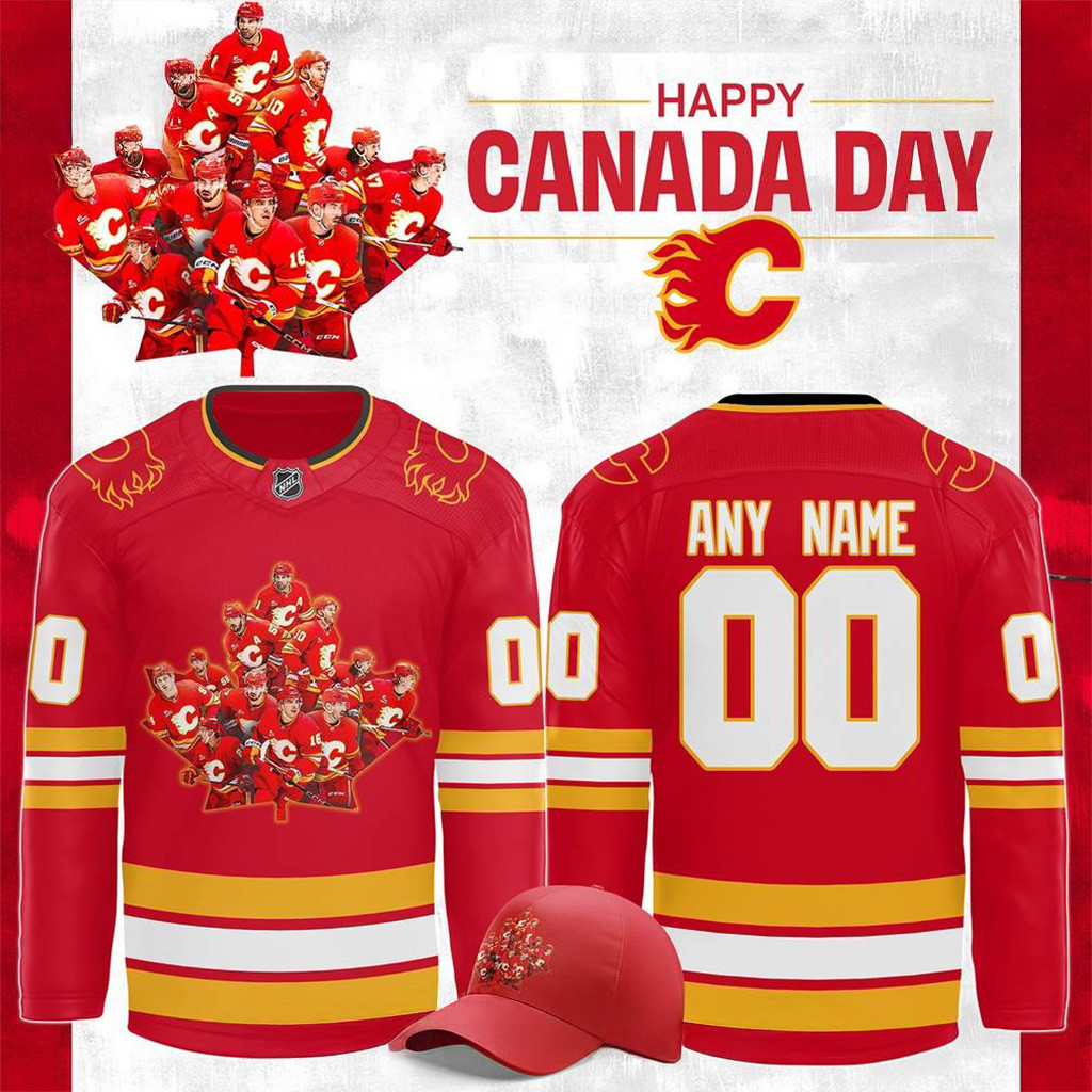 Personalized Calgary Flames 2025 Canada Day Hockey Jersey Calgary Flames Merch Gifts For Him