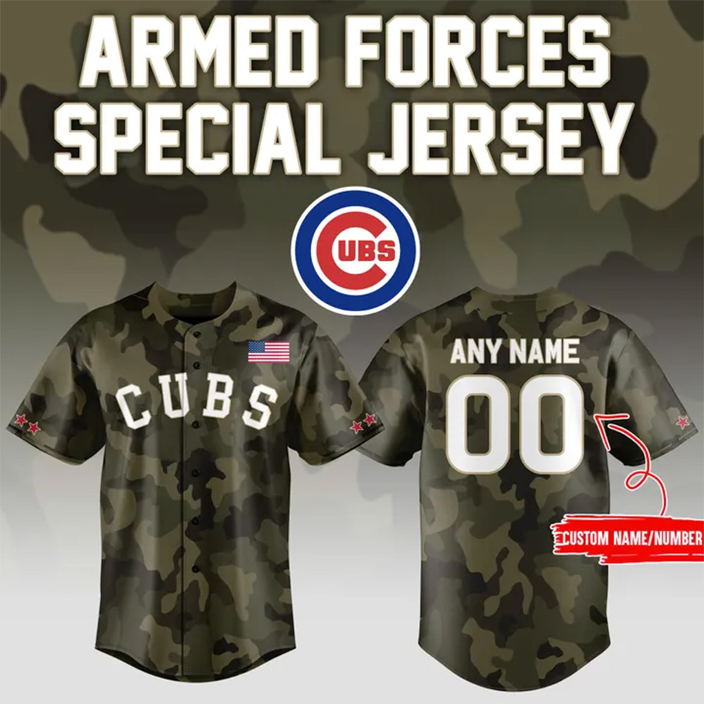 Personalized Chicago Cubs Armed Forces 2025 Special Jersey Gifts For Baseball Lovers