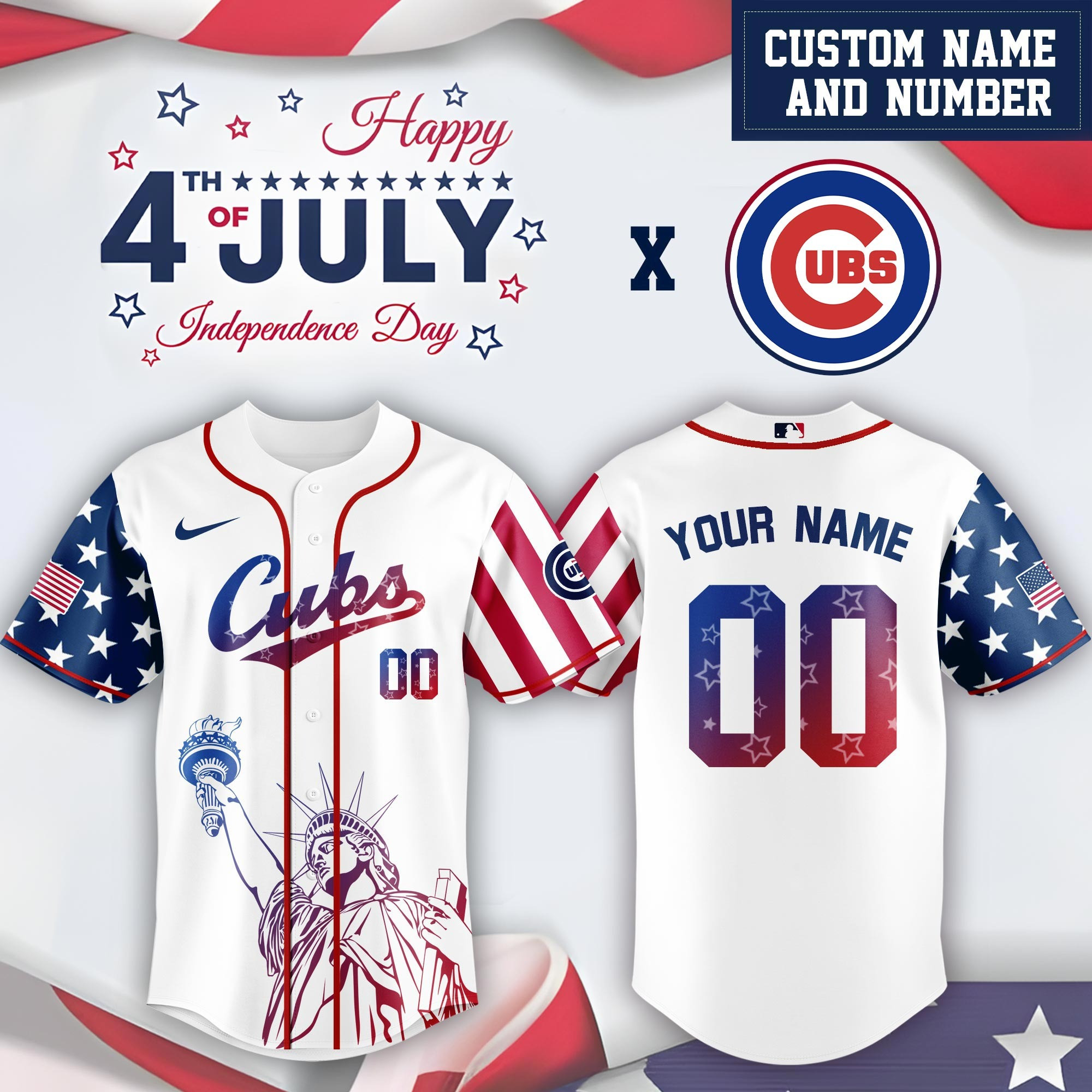 Personalized Chicago Cubs Special Independence Day Limited Edition Jersey Chicago Cubs Merch