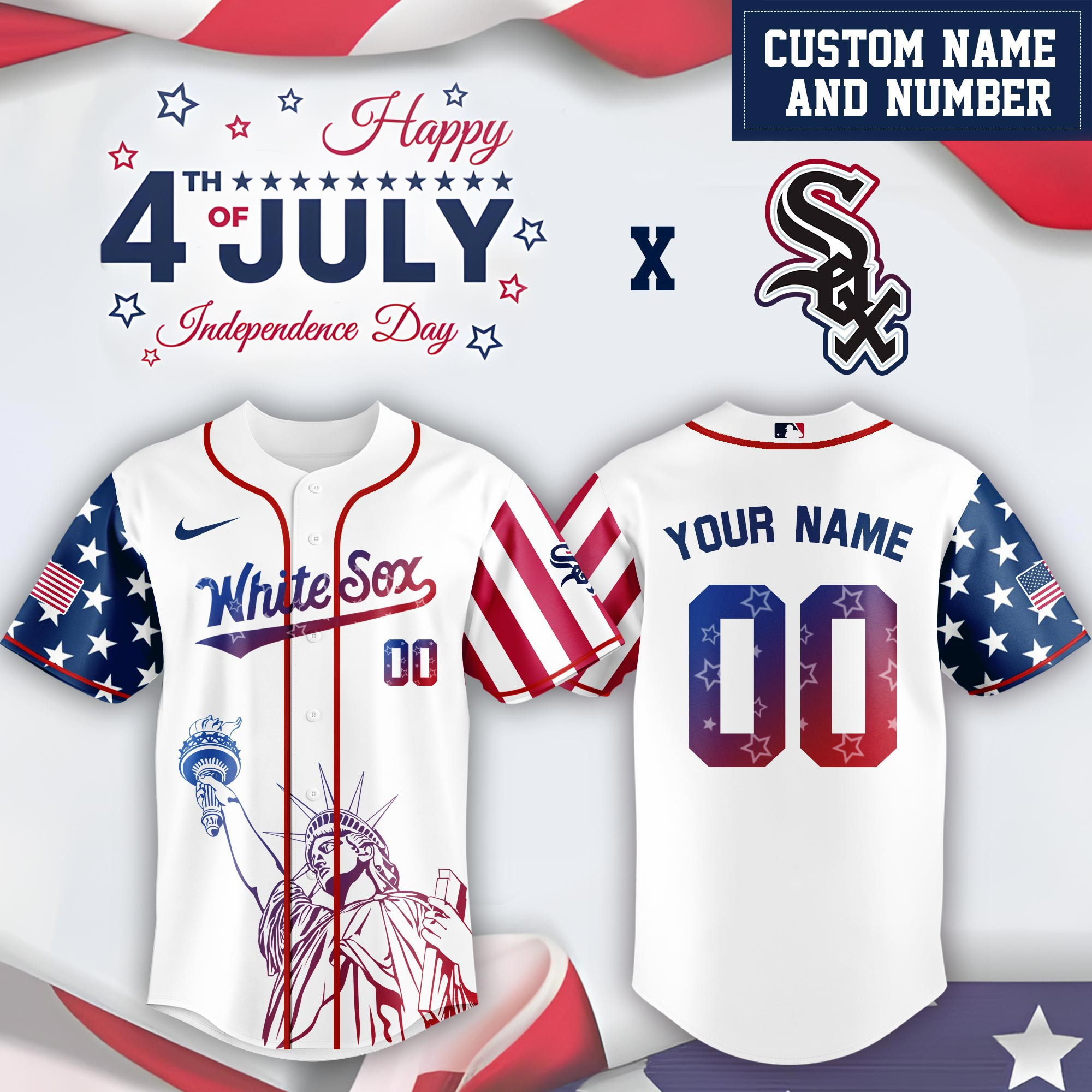 Personalized Chicago White Sox Special Independence Day Limited Edition Jersey Baseball Lover Gift Ideas
