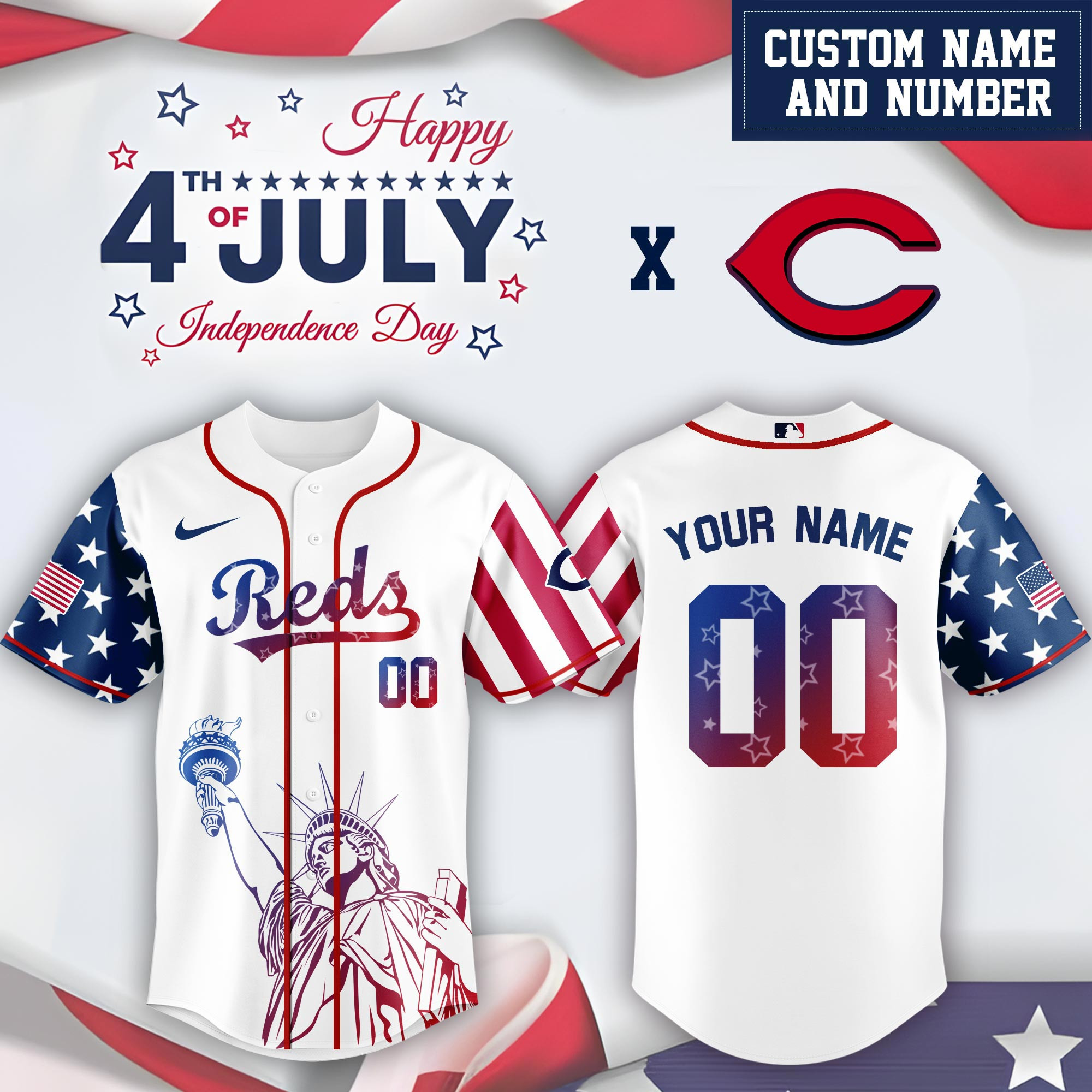 Personalized Cincinnati Reds Special Independence Day Limited Edition Jersey Gift Ideas For Baseball Fans