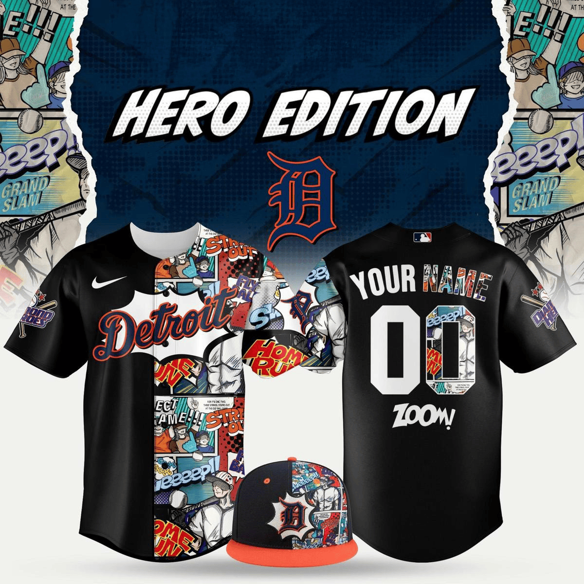Personalized Detroit Tigers Diamond Hero 2025 Jersey Detroit Tigers Merch Fans Gifts