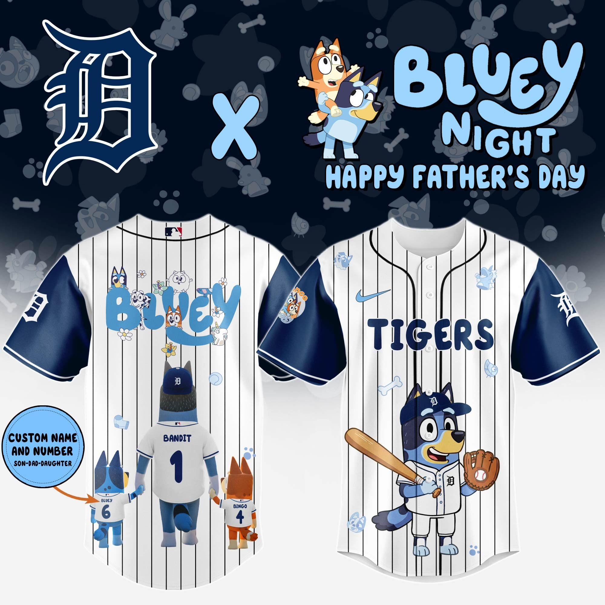 Personalized Detroit Tigers Happy Father's Day Limited Edition Jersey 2025 Detroit Tigers Merch