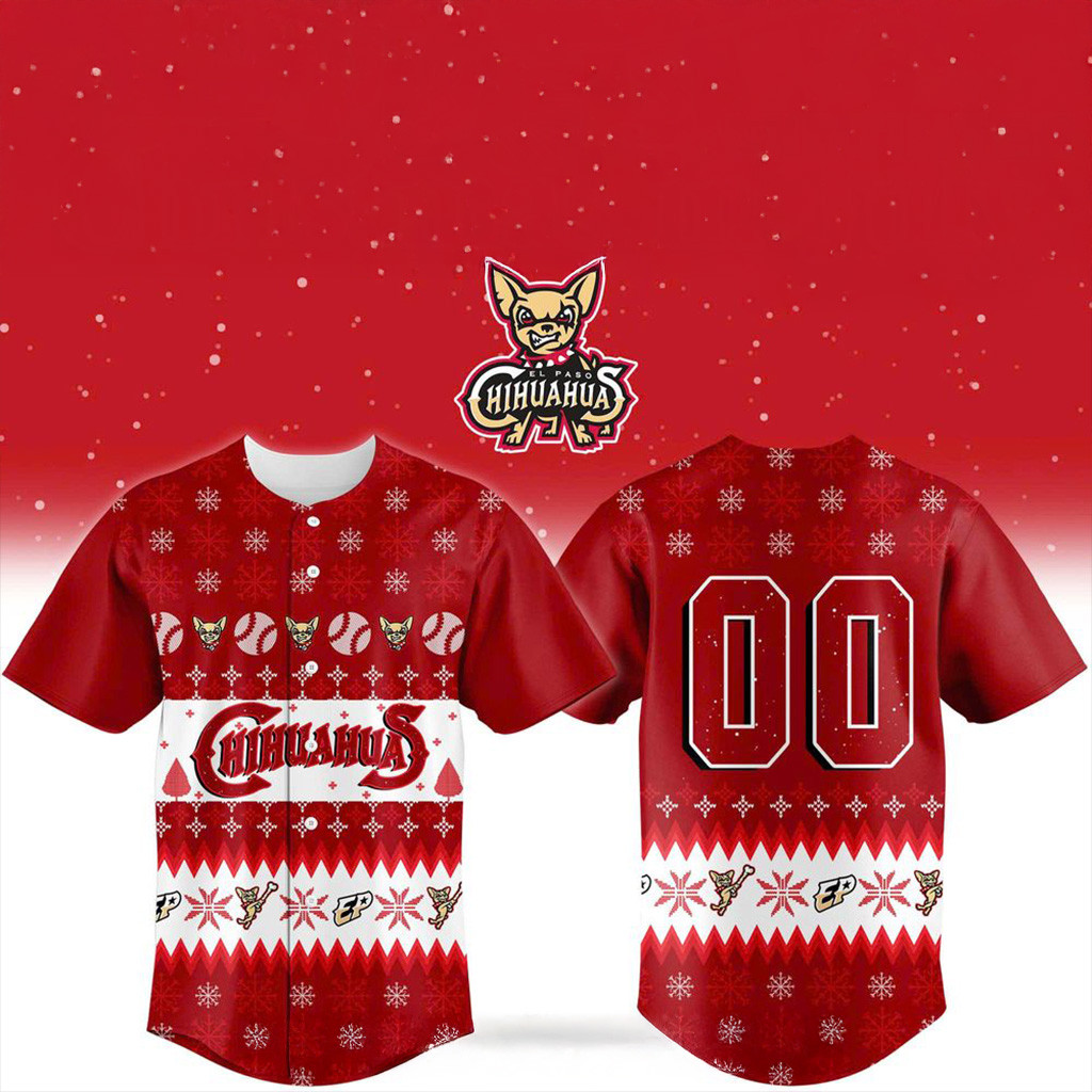 Personalized El Paso Chihuahuas X Christmas In July 2025 Baseball Jersey Chihuahuas Merch