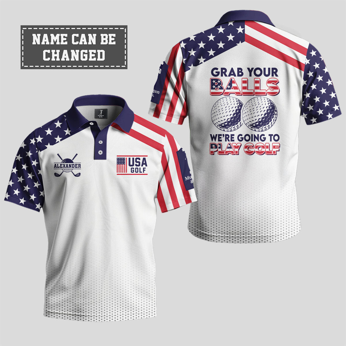 Personalized Grab Your Balls We're Going To Play Golf Polo Shirt Best Presents For Golfers