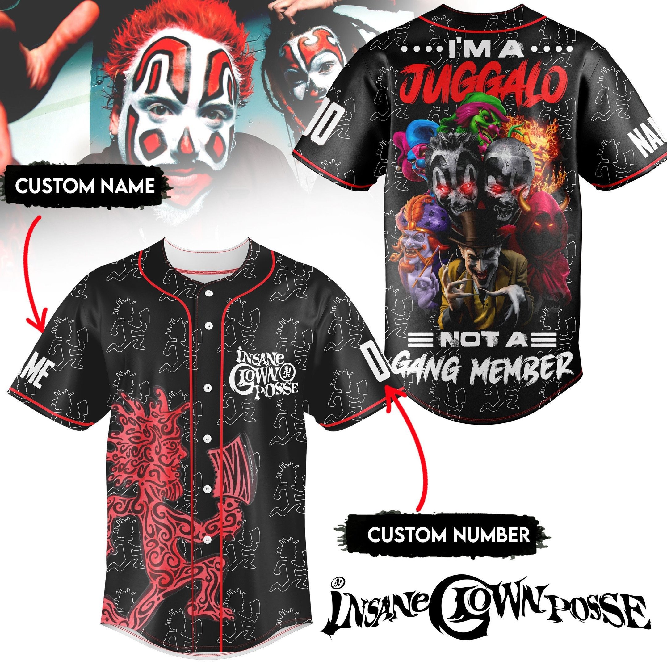 Personalized Insane Clown Posse Music Baseball Jersey Unique Gifts For Music Lovers