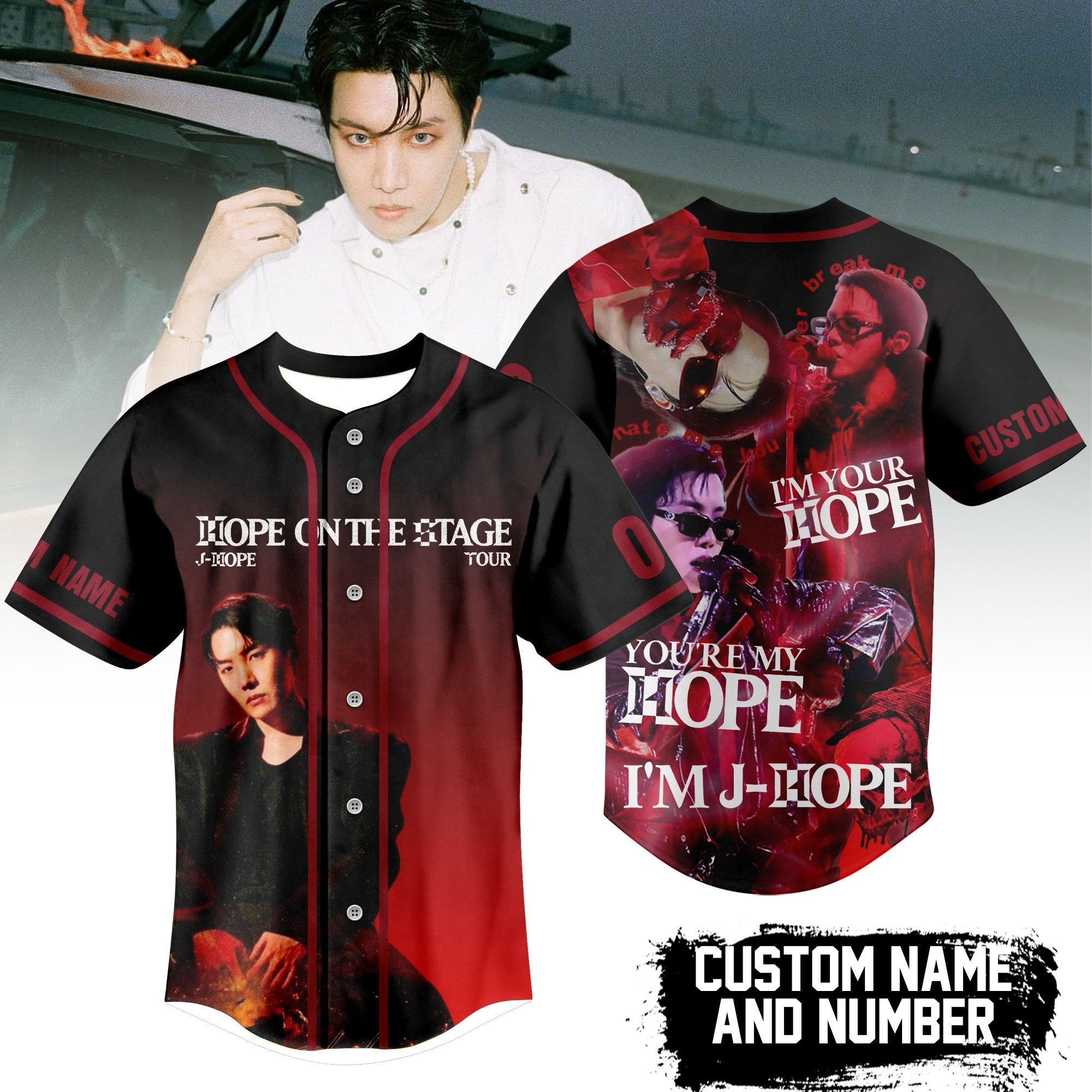 Personalized J Hope Music Baseball Jersey J Hope Merch Music Related Gifts For Guys