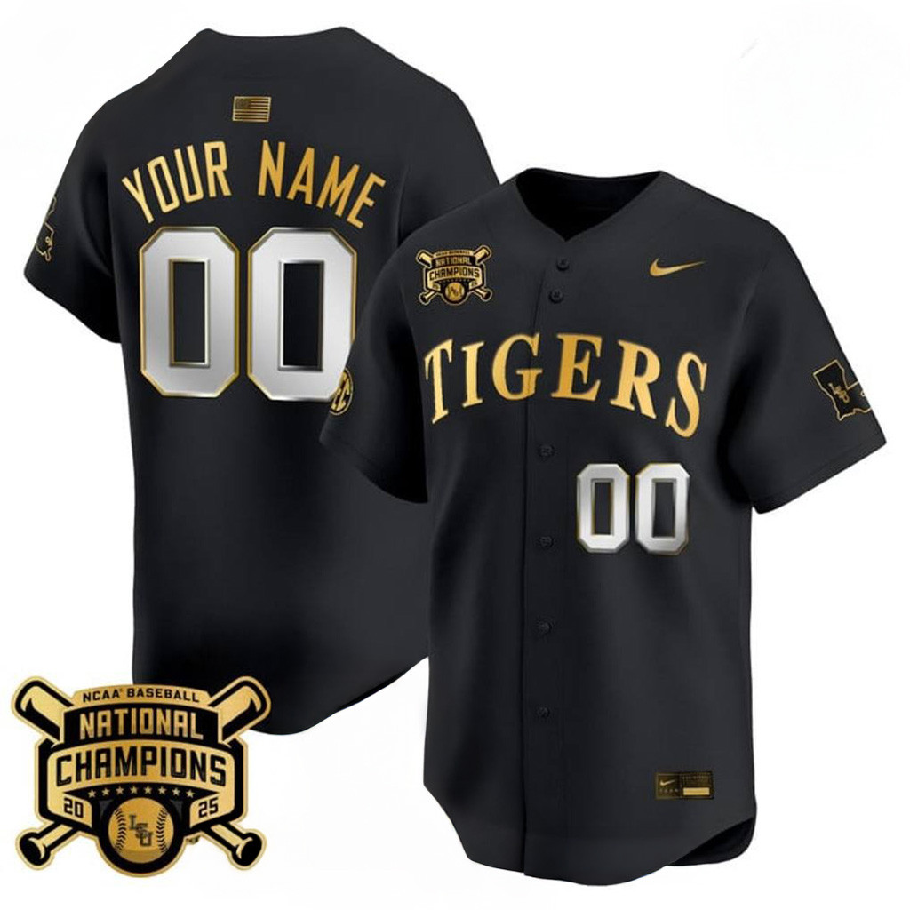 Personalized LSU Tigers 2025 College World Series Champions Gold Vapor Special Baseball Jersey