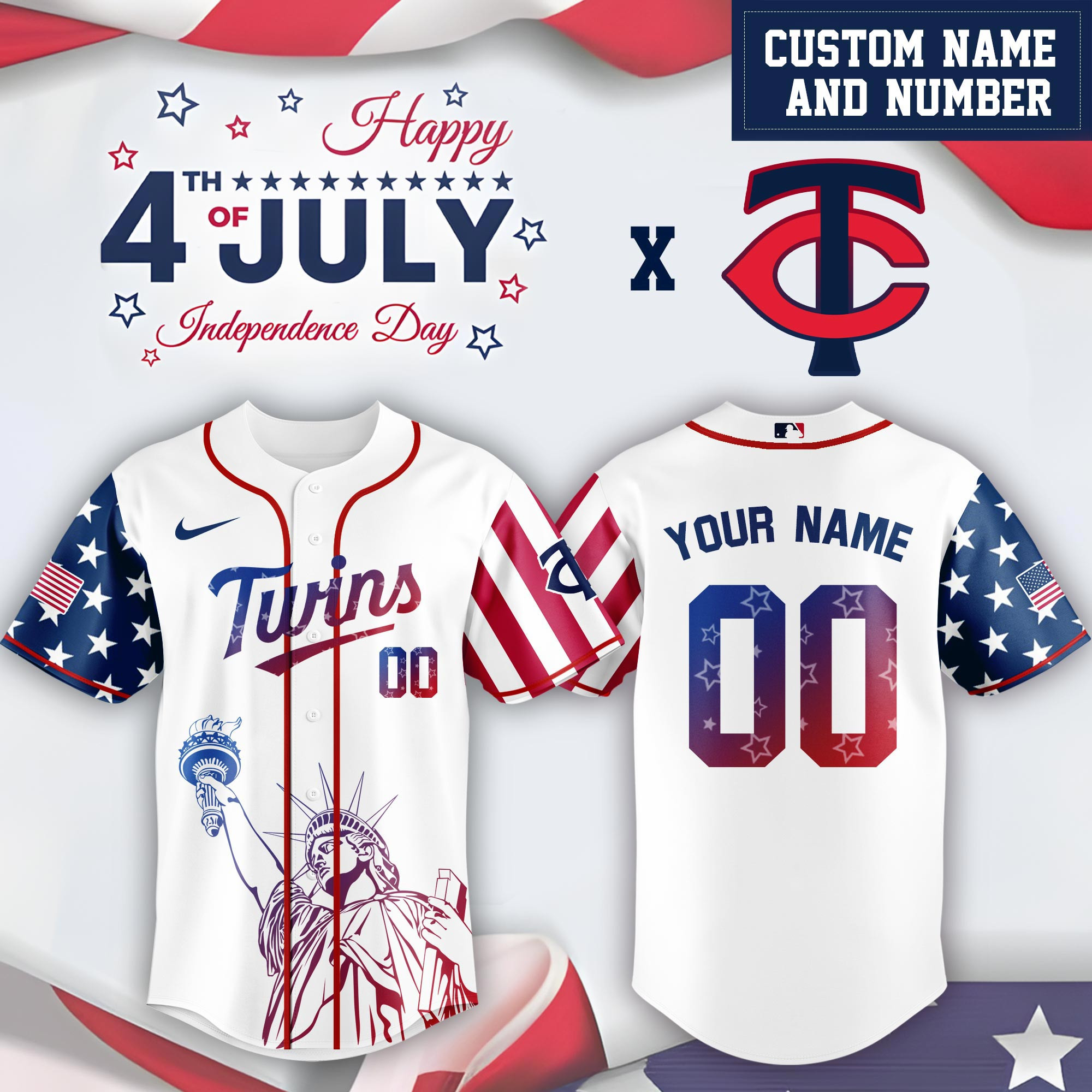 Personalized Minnesota Twins Special Independence Day Limited Edition Jersey Cool Gifts For Baseball Lovers