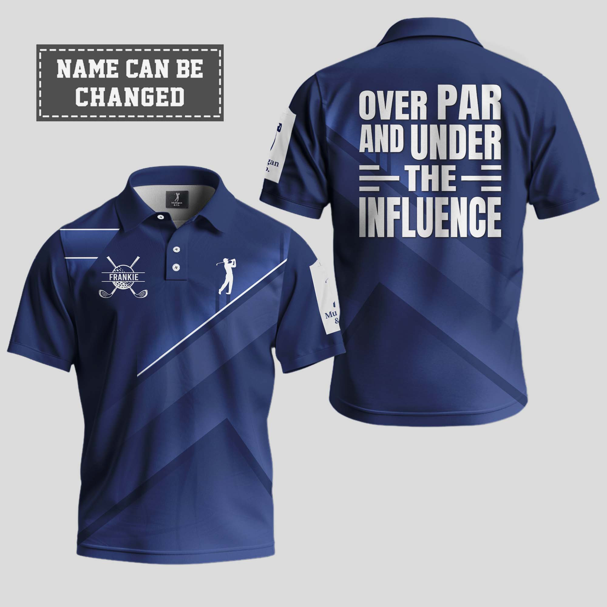 Personalized Over Par And Under The Influence Golf Polo Shirt Best Golf Presents For Dad