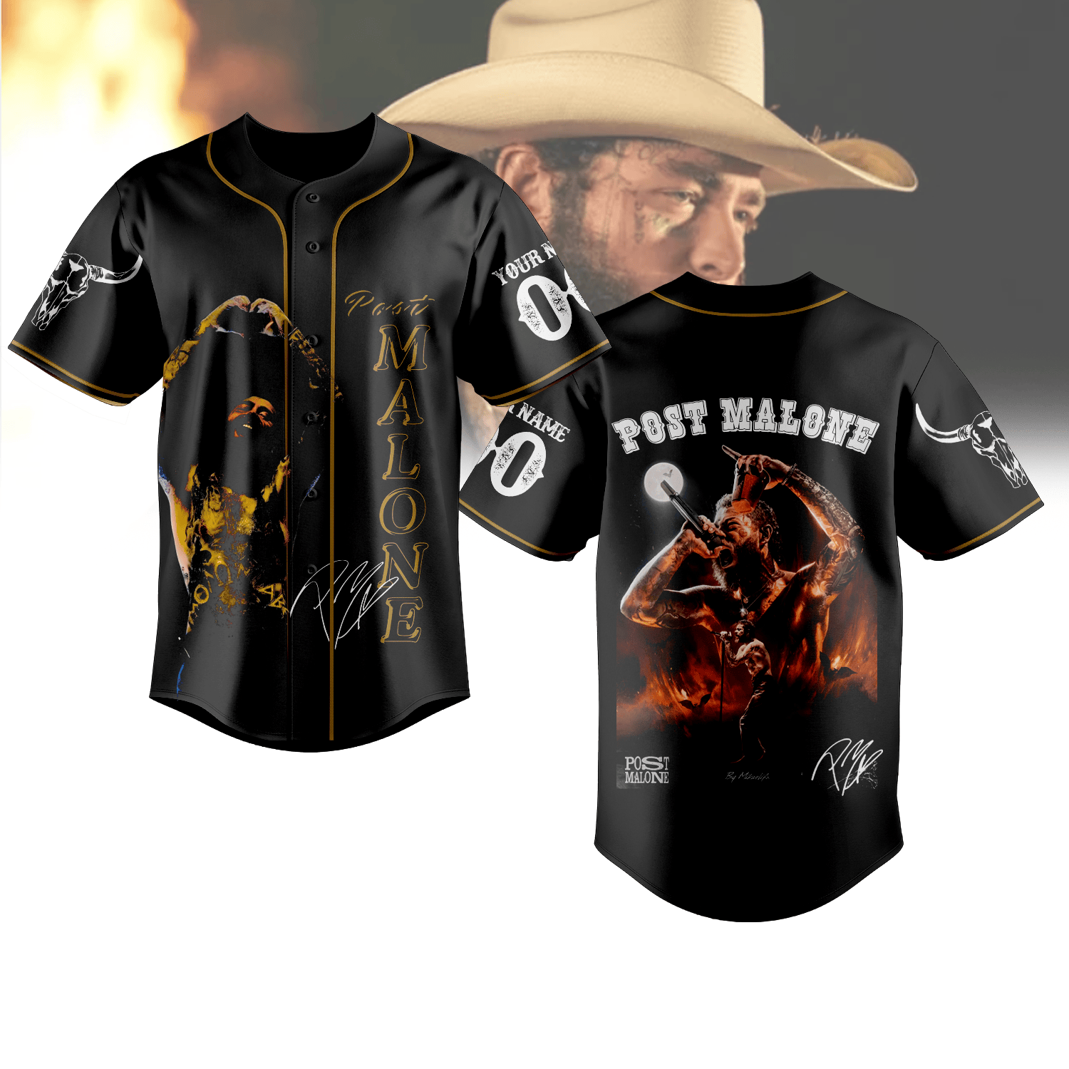 Personalized Post Malone Baseball Jersey Father's Day Gifts For Music Lovers