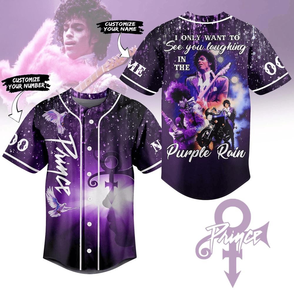 Personalized Purple Rain Prince Limited Edition Baseball Jersey Purple Rain Merch For Fans