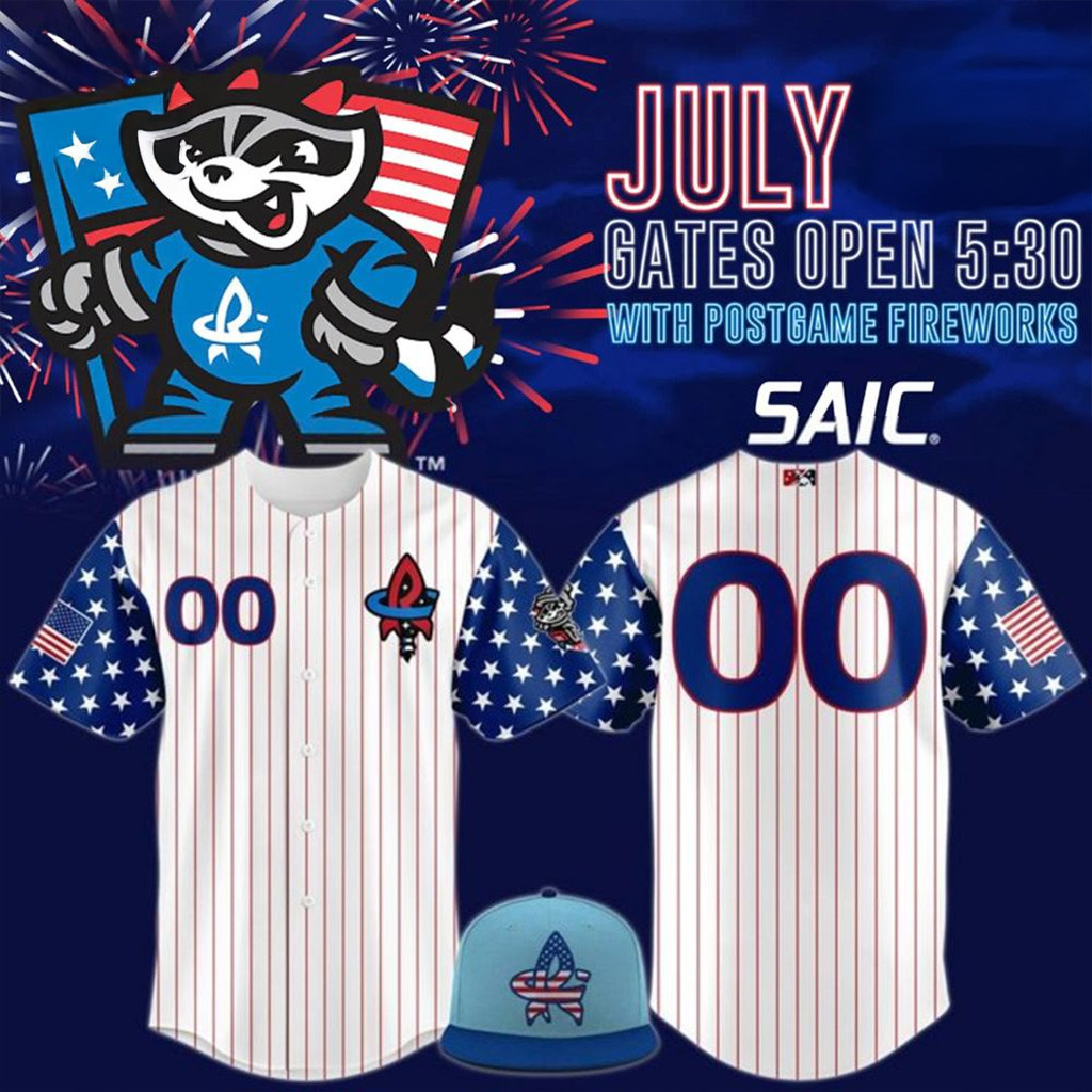 Personalized Rocket City Trash Pandas 2025 Independence Day Baseball Jersey Gifts For Son
