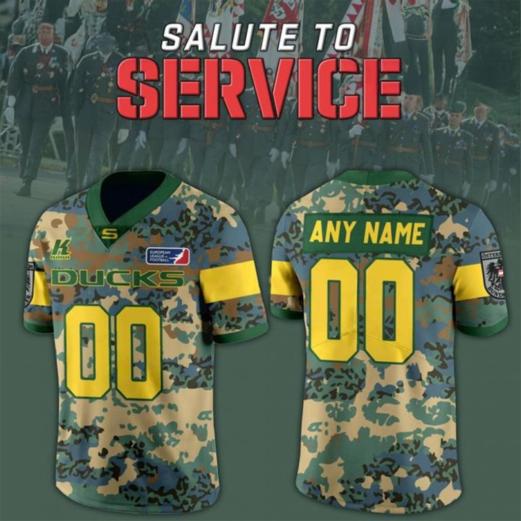 Personalized Salzburg Ducks Salute to Service Football Jersey 2025 Salzburg Ducks Merch