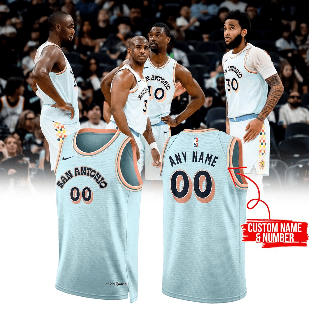 Personalized San Antonio Spurs NBA 2025 City Basketball Jersey Fathers Day Gifts For Husband
