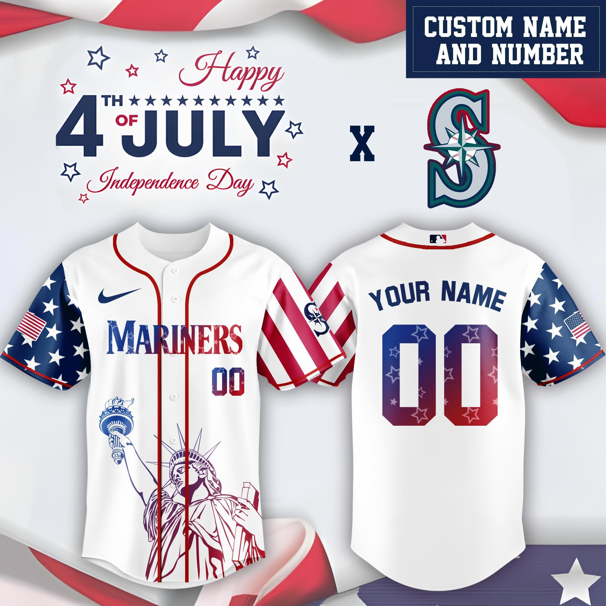 Personalized Seattle Mariners Special Independence Day Jersey Seattle Mariners Merch