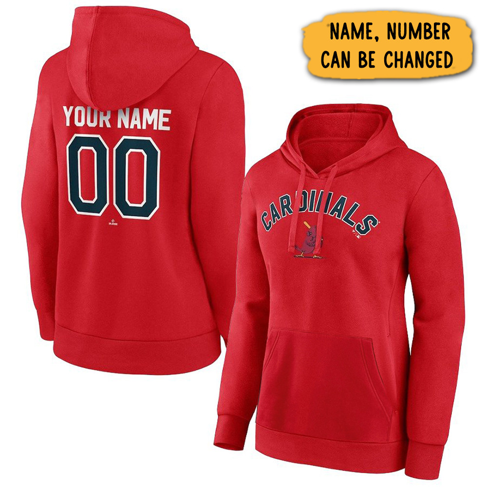 Personalized St. Louis Cardinals Red Hoodie Best Gifts For Baseball Lovers