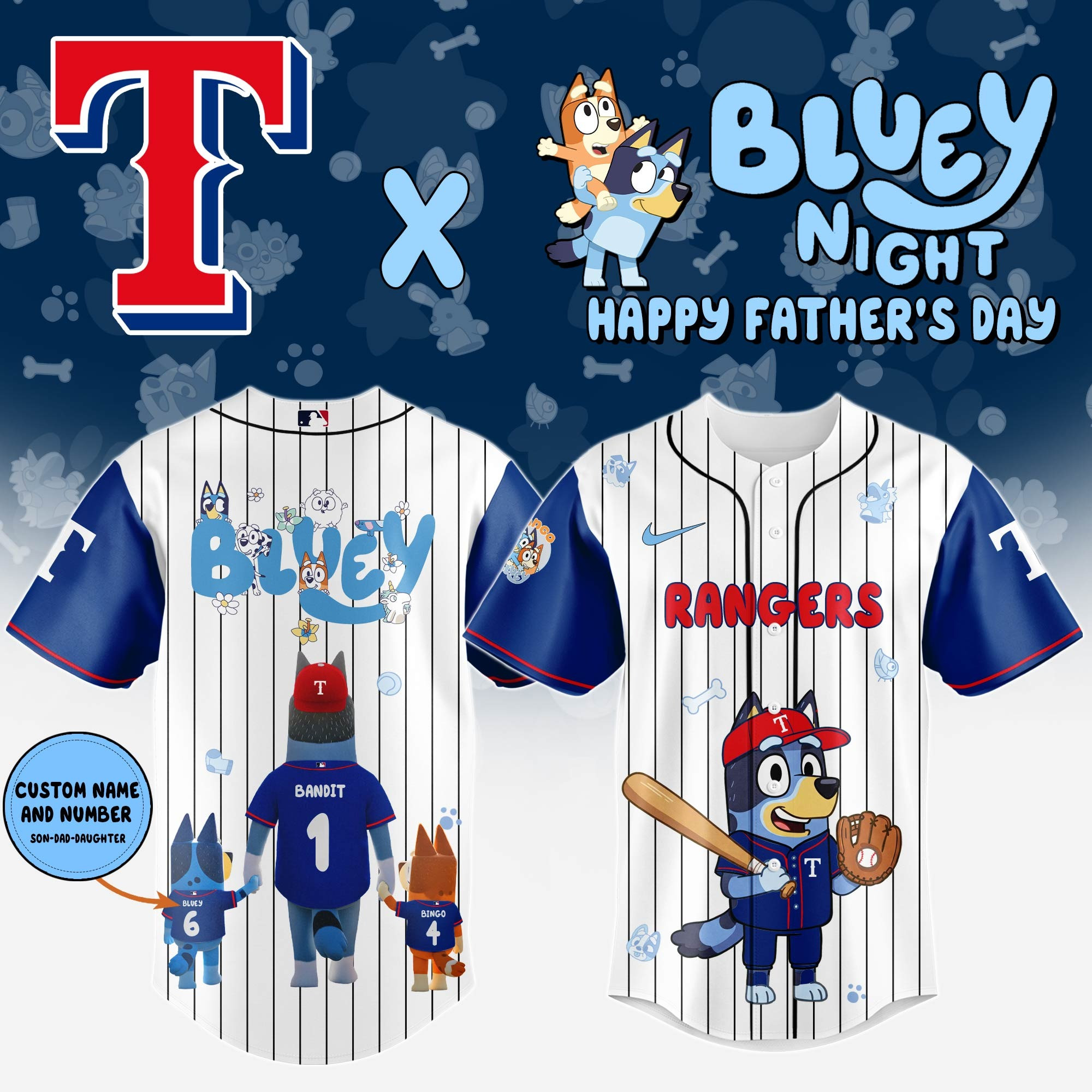 Personalized Texas Rangers Happy Father's Day Limited Edition Jersey 2025 Texas Rangers Merch