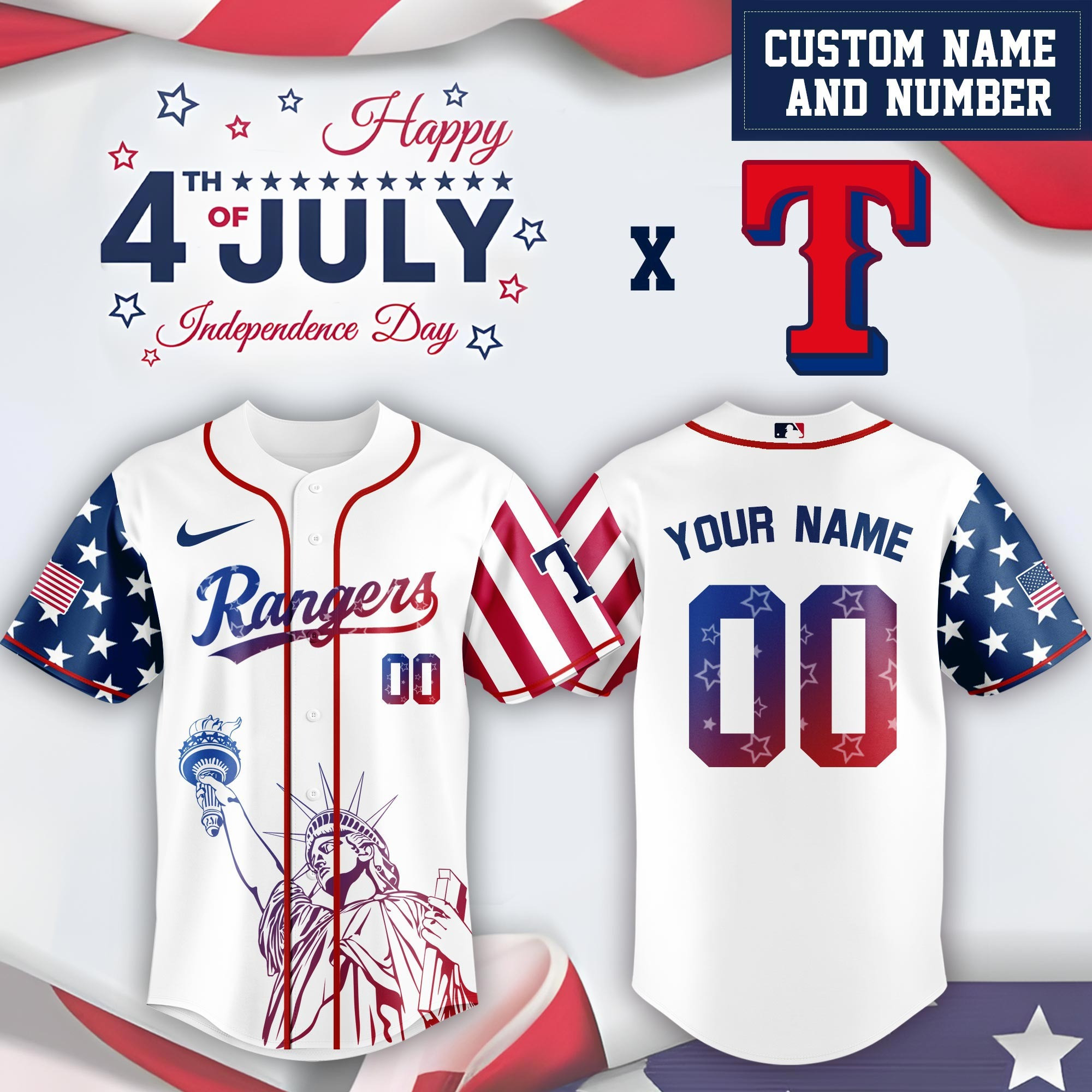 Personalized Texas Rangers Special Independence Day Limited Edition Jersey Texas Rangers Merch