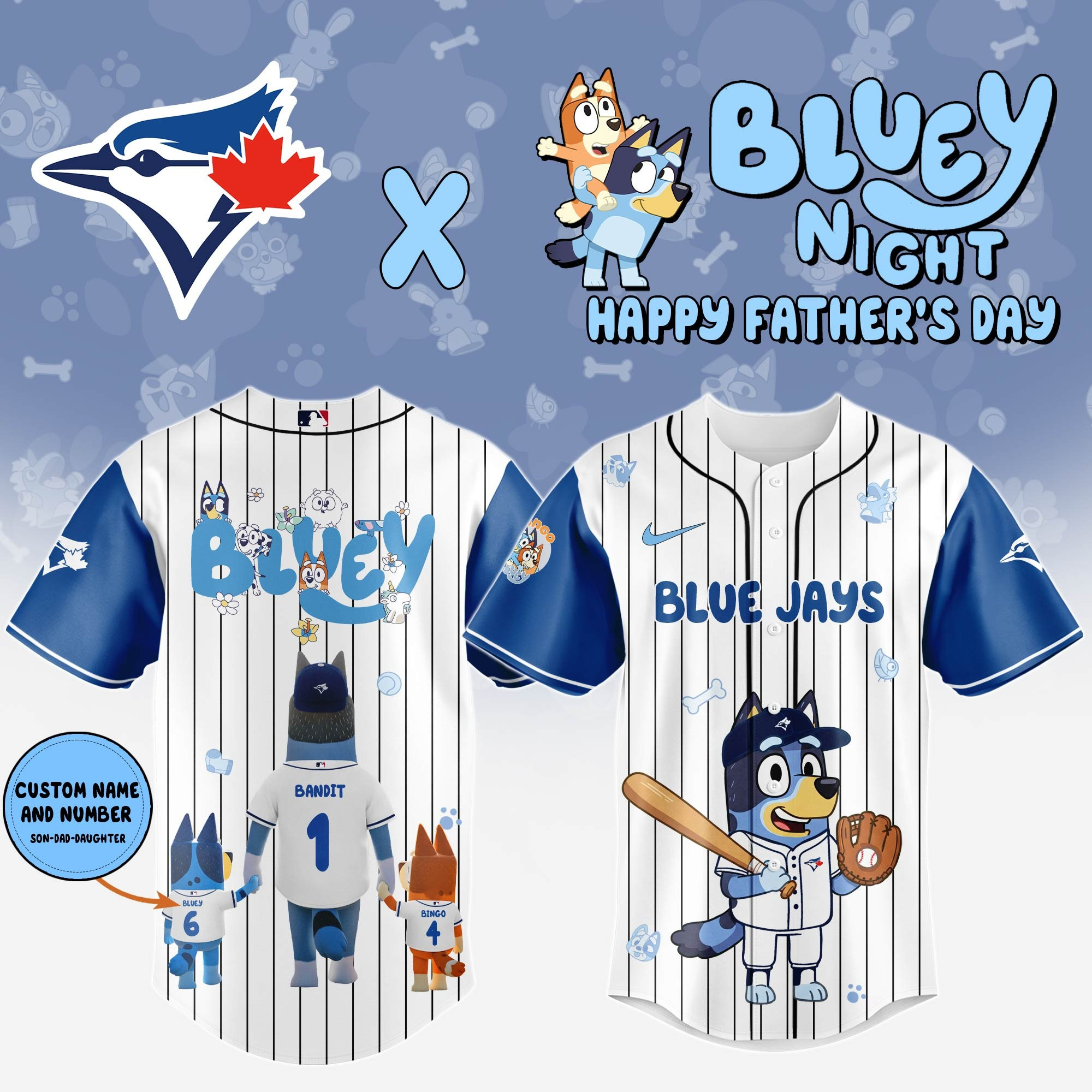 Personalized Toronto Blue Jays Happy Father's Day Jersey 2025 Toronto Blue Jays Merch For Fans