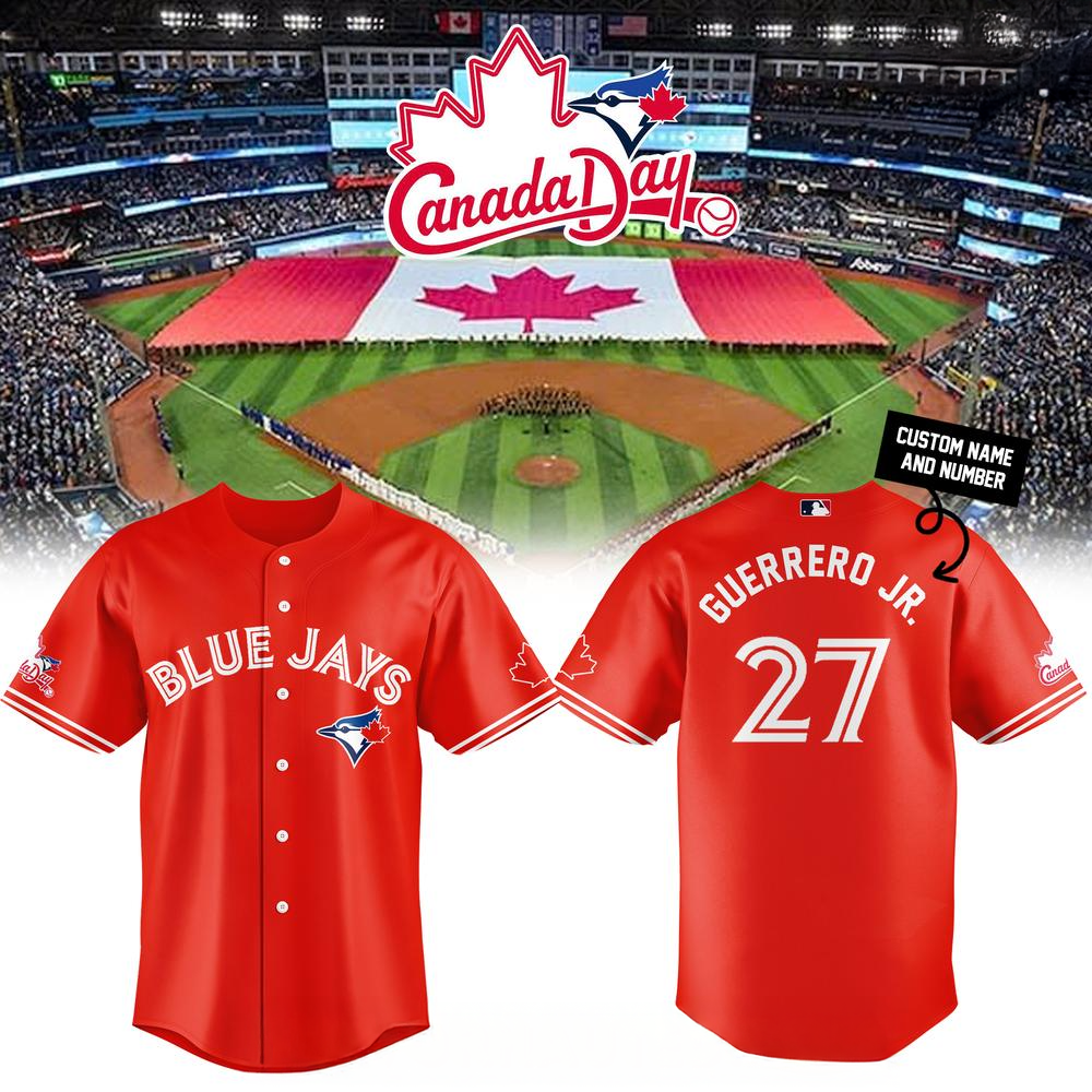 Personalized Toronto Blue Jays Vladimir Guerrero Jr Canada Day Jersey Toronto Blue Jays Merch