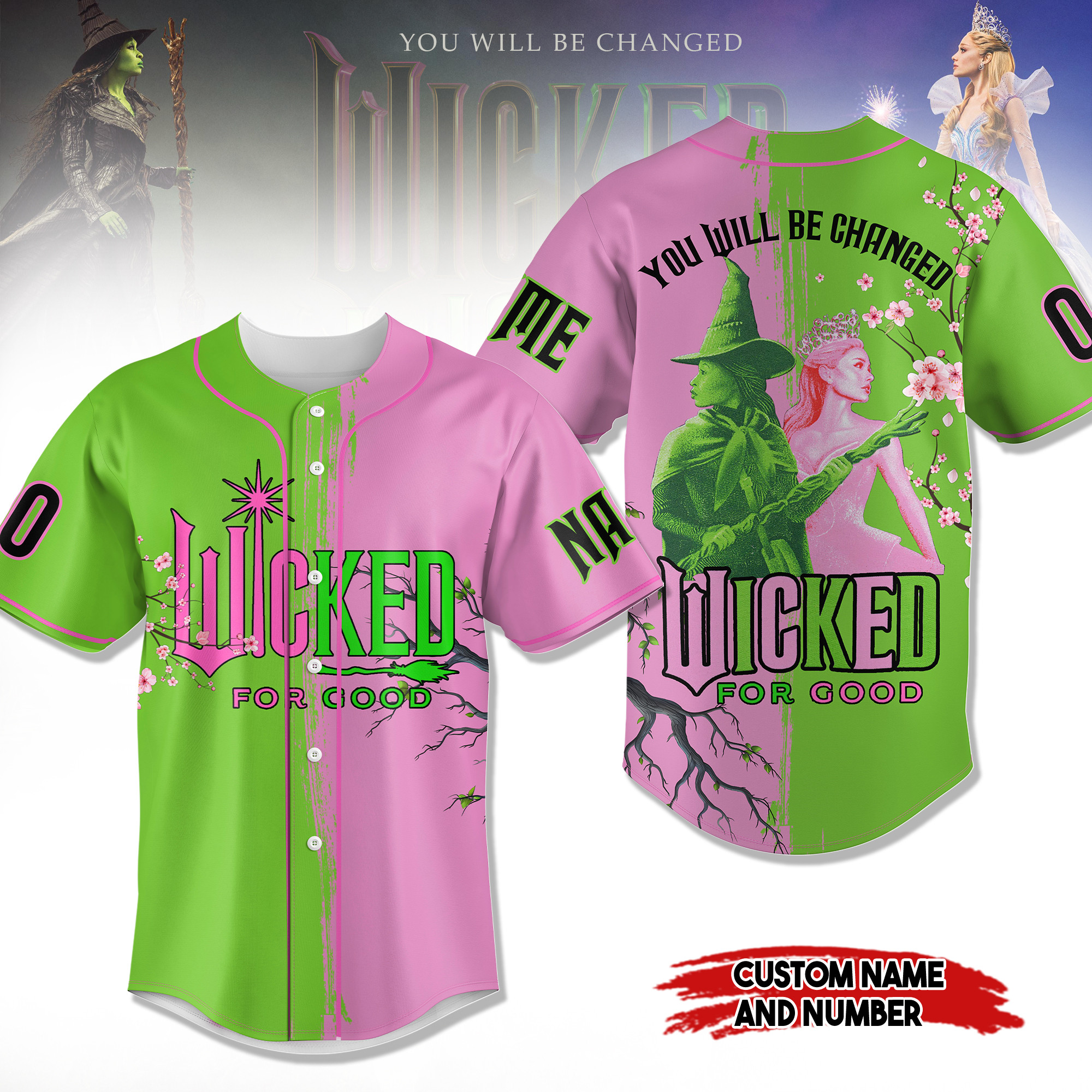 Personalized Wicked For Good Movie Baseball Jersey Fan Merch Gifts For Movie Lovers
