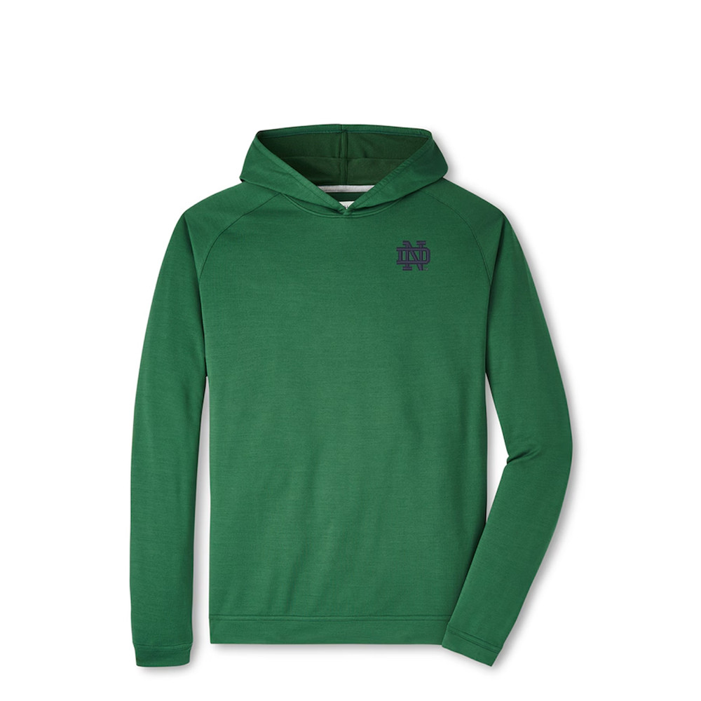 Peter Millar GRN Notre Dame Fighting Irish Pine Performance Hoodie Football Fan Gift Ideas