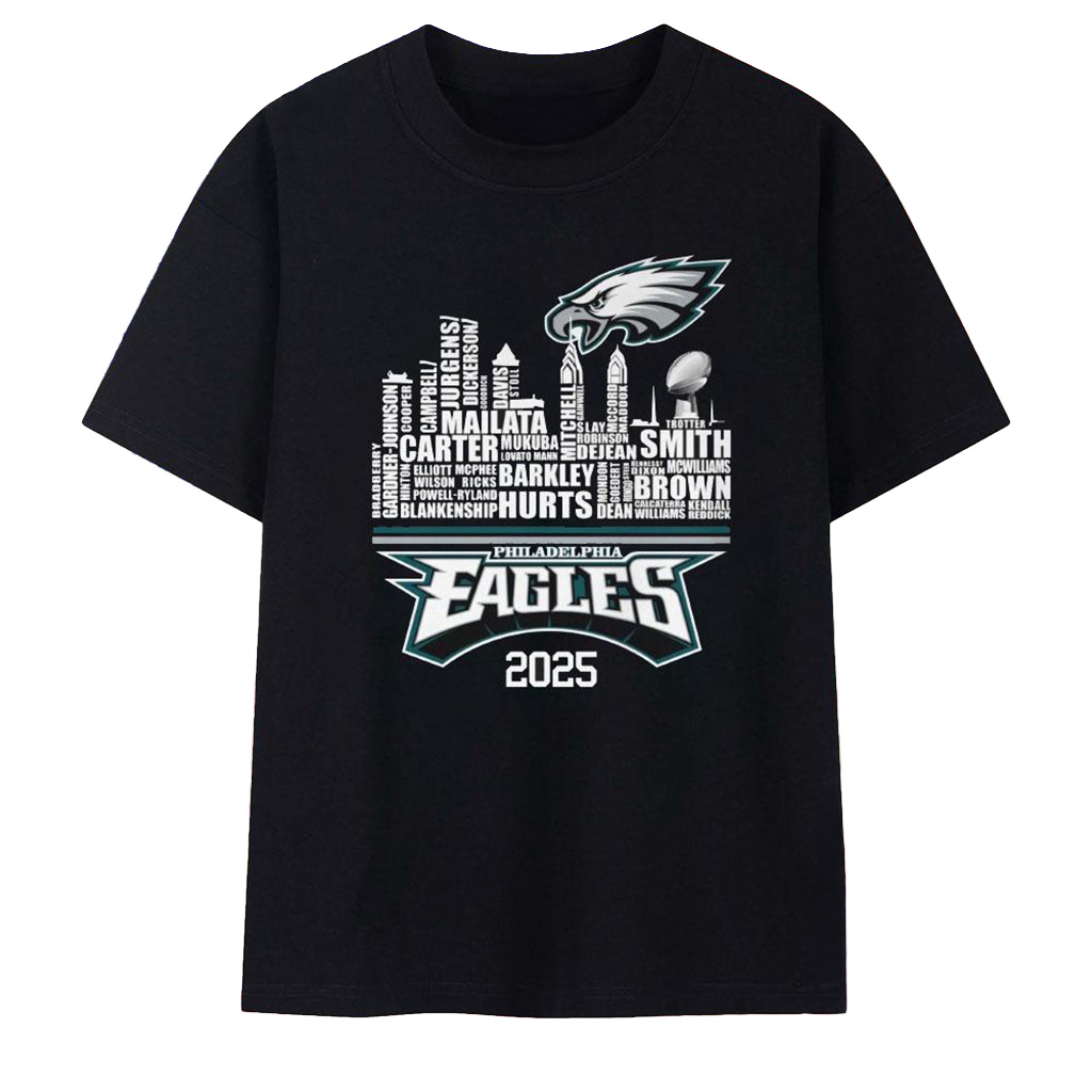Philadelphia Eagles All The Top Players Names 2025 T-Shirt Eagles Merch Football Fan Gift Ideas