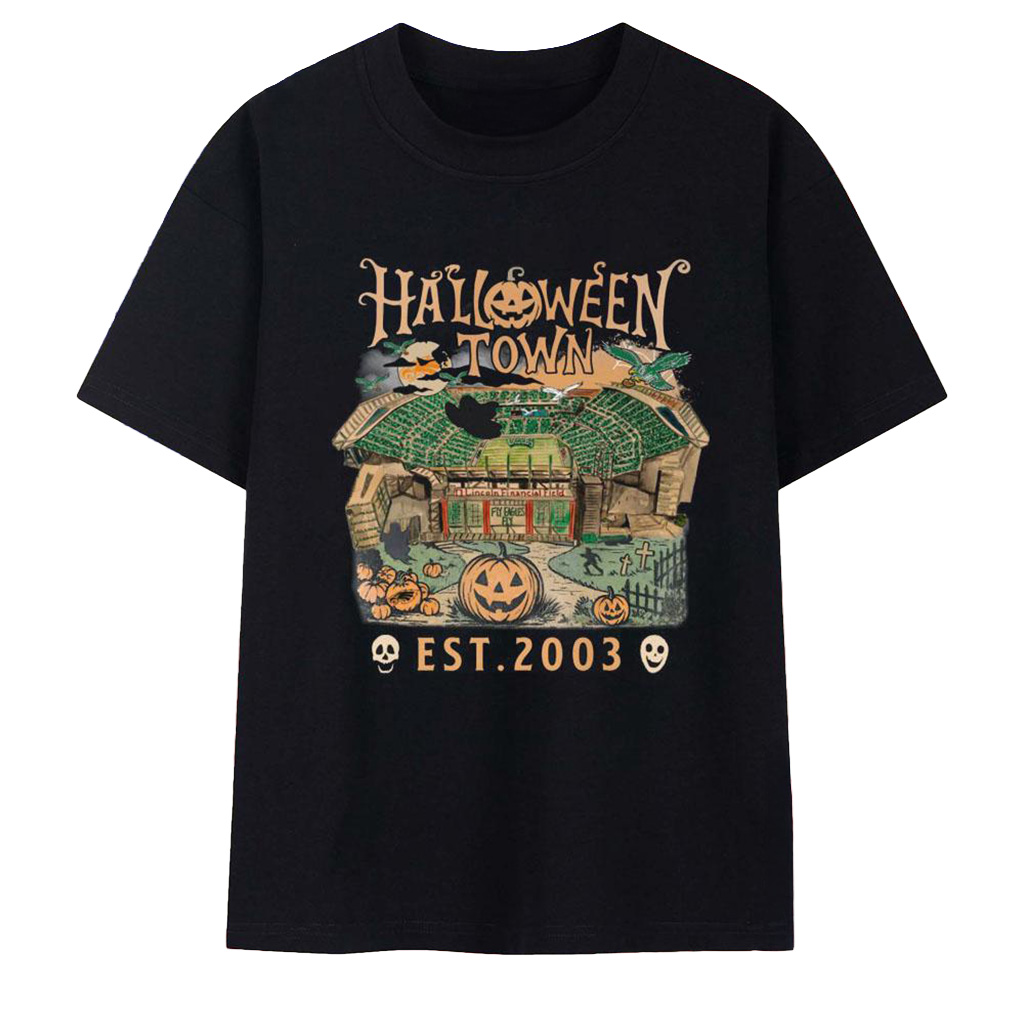 Philadelphia Eagles Halloween Town Est 2003 T-Shirt Philadelphia Eagles Merch Gifts For Fans