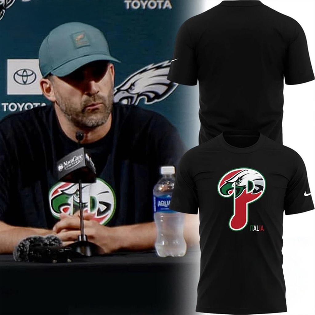 Philadelphia Eagles X Philadelphia Phillies Italia 2025 T-Shirt Fan Merch Gifts For Dad