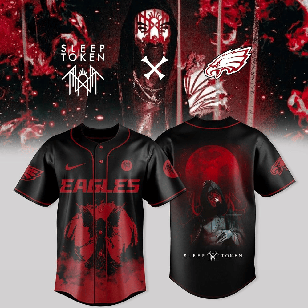 Philadelphia Eagles X Sleep Token Even In Arcadia Tour Merch Baseball Jersey Eagles Merch