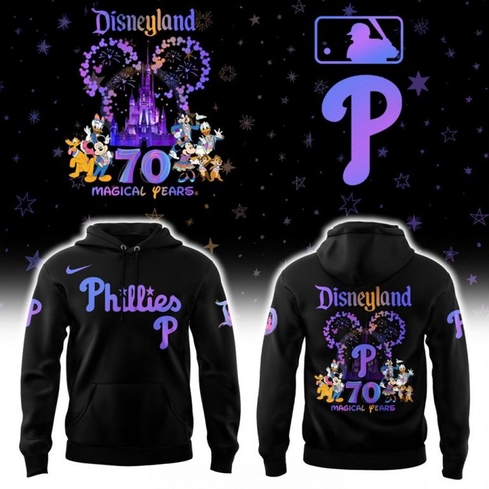 Philadelphia Phillies Disneyland 70th Magical Years Special Baseball Hoodie Fathers Day Gifts