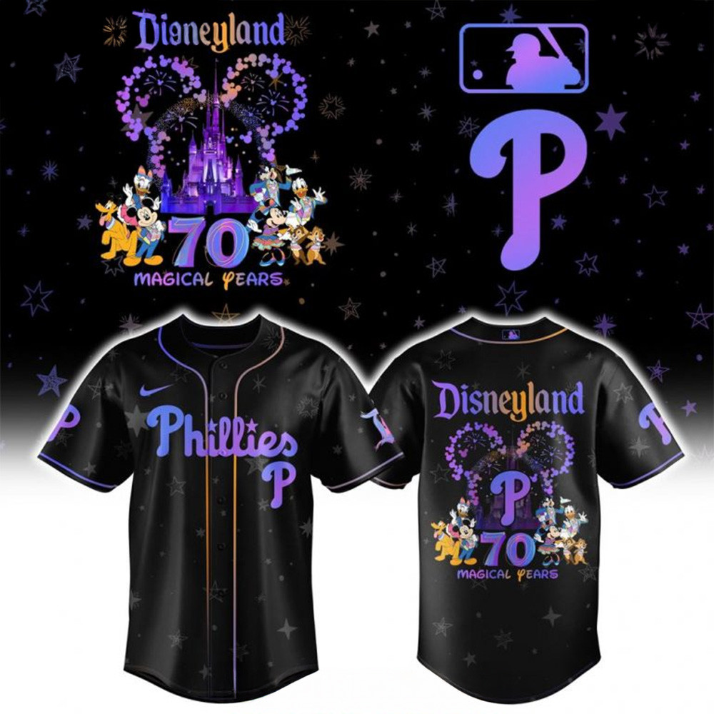 Philadelphia Phillies Disneyland 70th Magical Years Special Baseball Jersey Fathers Day Gifts