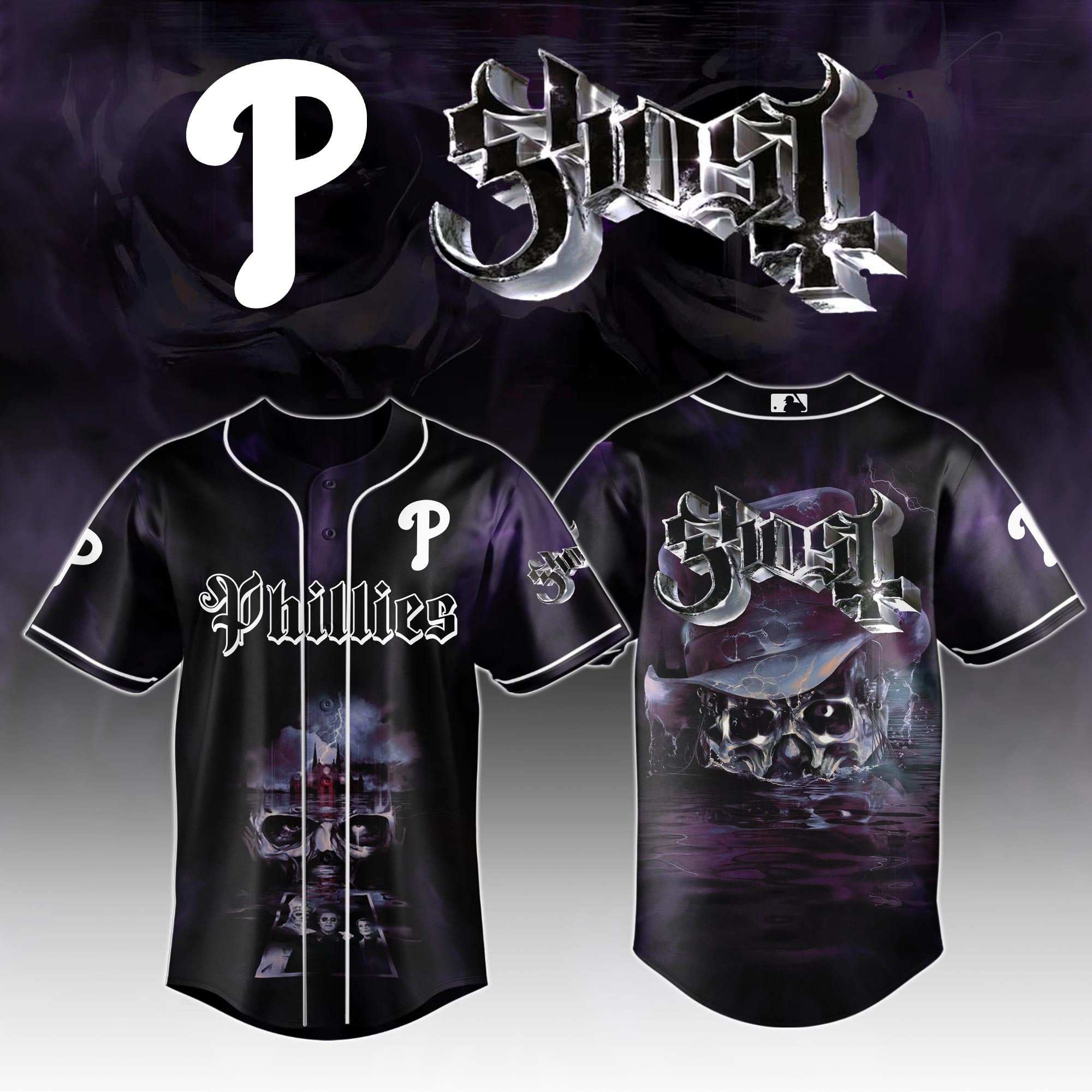 Philadelphia Phillies Mlb X Ghost Skeletour World Tour Baseball Jersey For Fans