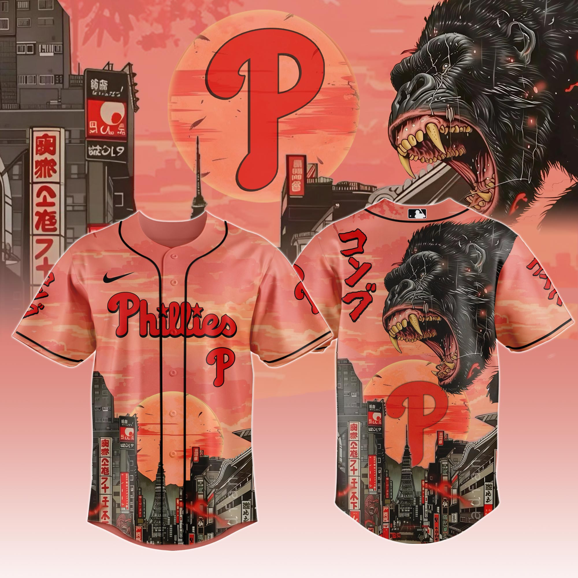 Philadelphia Phillies Mlb X Japanese Heritage Kong Baseball Jersey For Fans