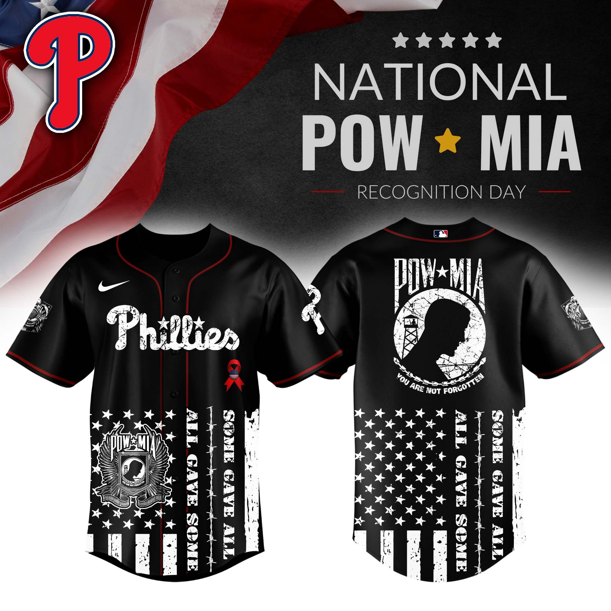 Philadelphia Phillies Mlb X National Powmia Recognition Day Baseball Jersey For Fans
