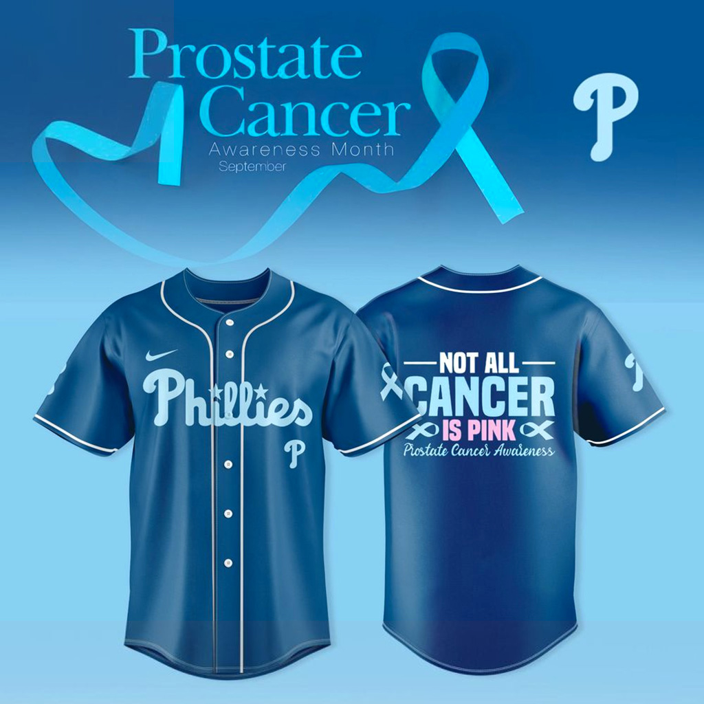 Philadelphia Phillies Prostate Cancer Awareness Month September Jersey Phillies Merch Gifts