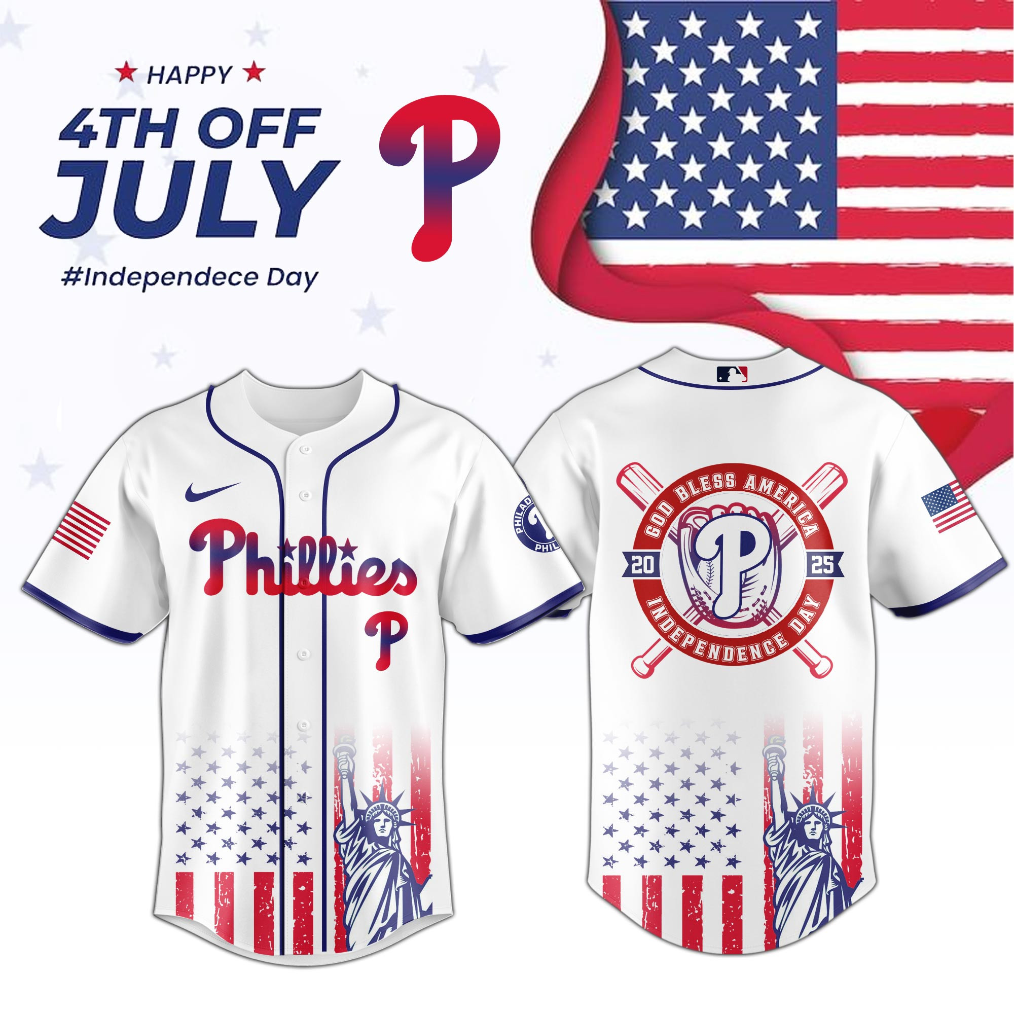 Philadelphia Phillies Special Independence Day Jersey Best Gifts For Baseball Fans