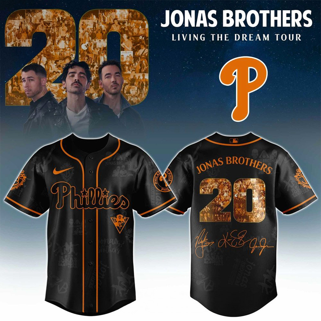 Philadelphia Phillies X Jonas Brothers Living The Dream Tour 2025 Jersey Phillies Merch Gifts